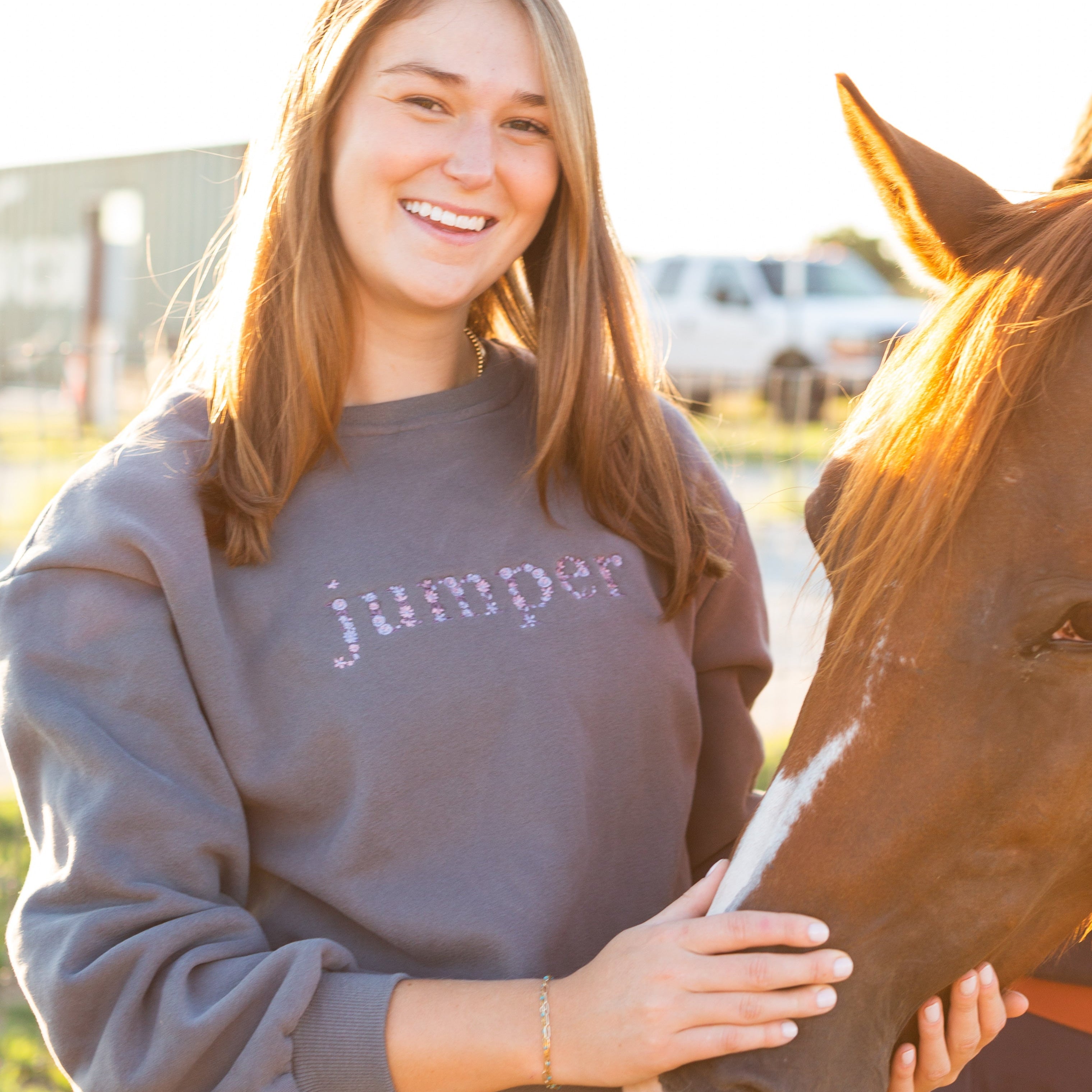 Ellany Grey "JUMPER" Sweatshirt - Purple - Ellany - Equiluxe Tack