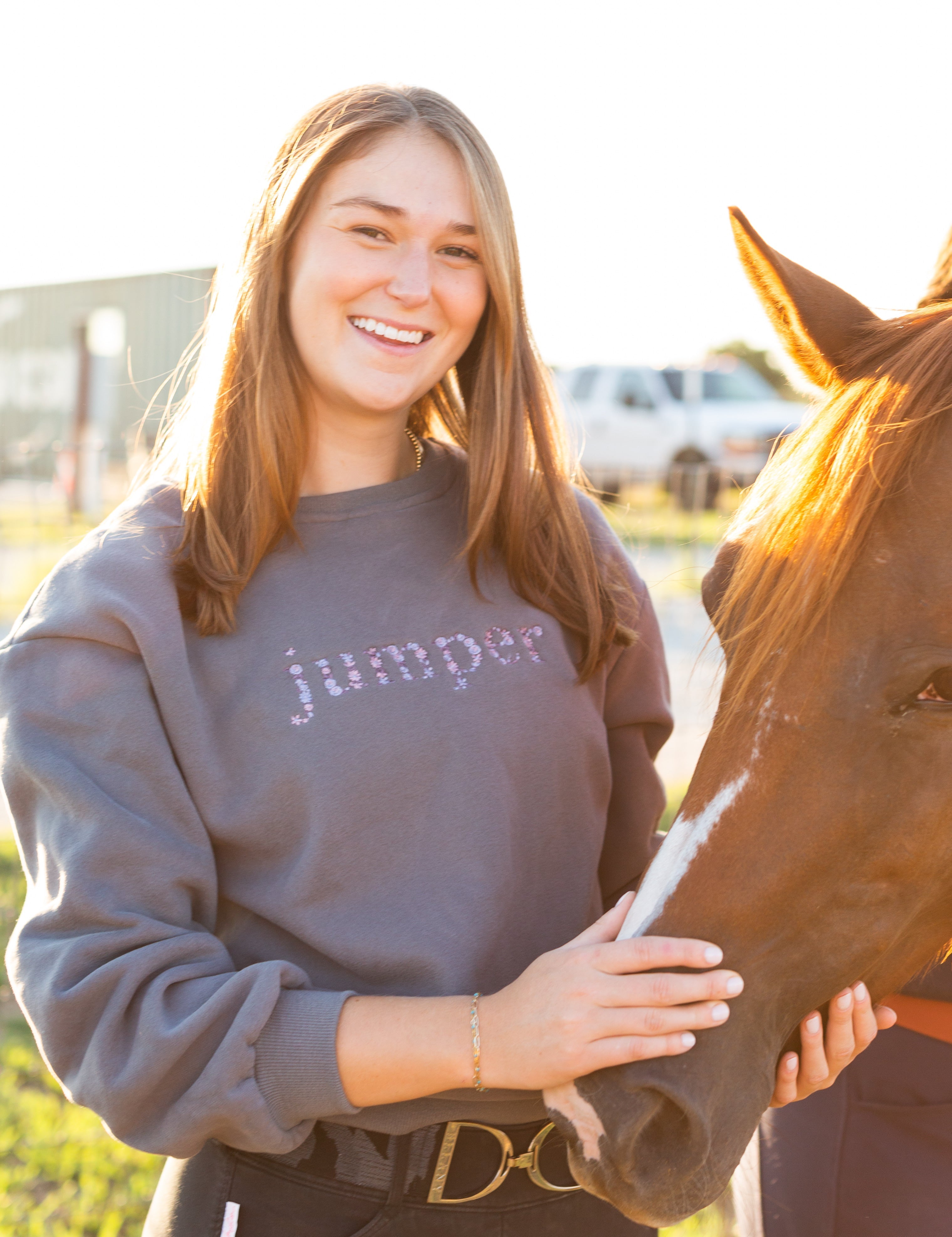 Ellany Grey "JUMPER" Sweatshirt - Purple - Ellany - Equiluxe Tack