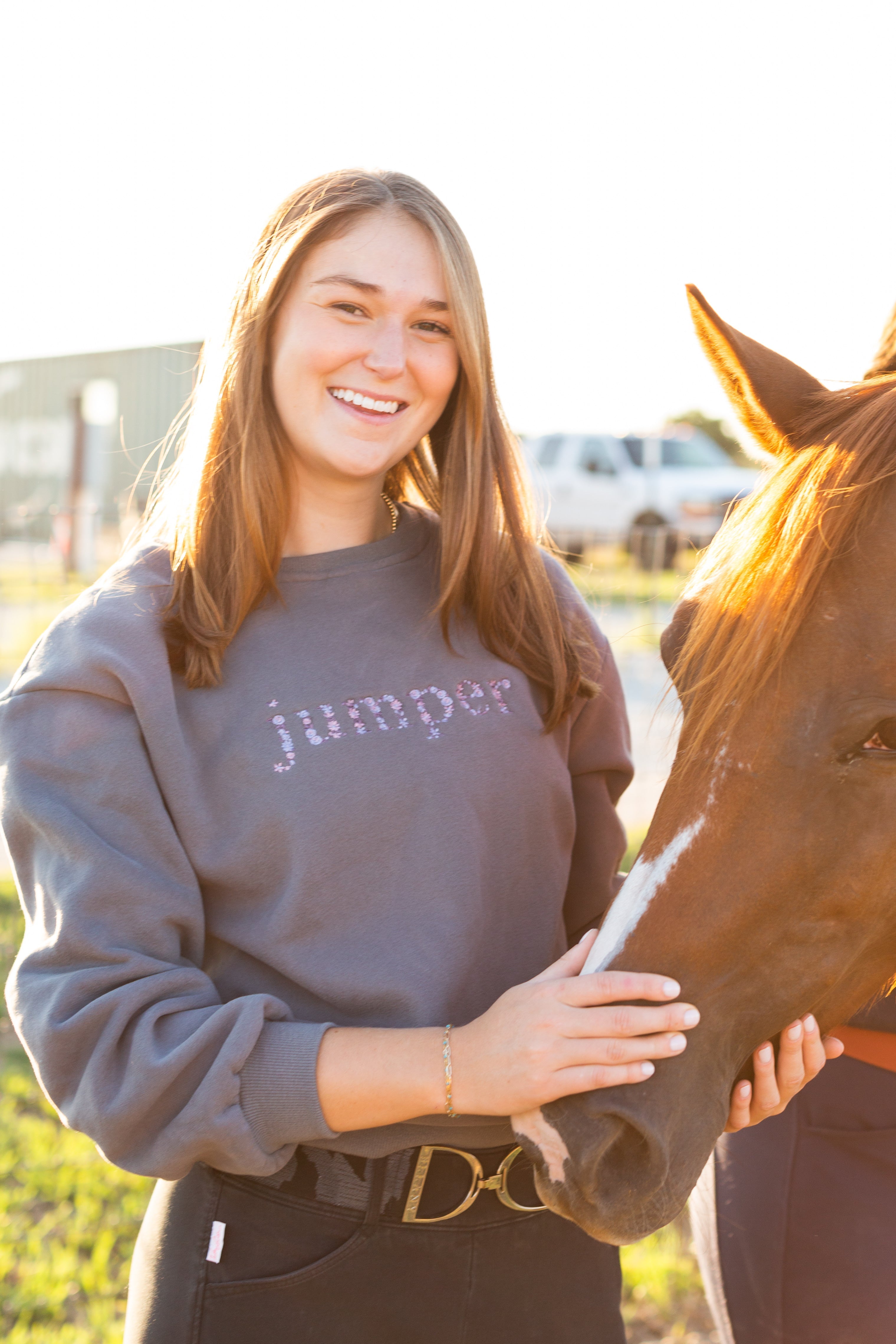 Ellany Grey "JUMPER" Sweatshirt - Purple - Ellany - Equiluxe Tack