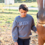 Ellany Grey "RIDE" Sweatshirt - Blue Ombre - Ellany - Equiluxe Tack