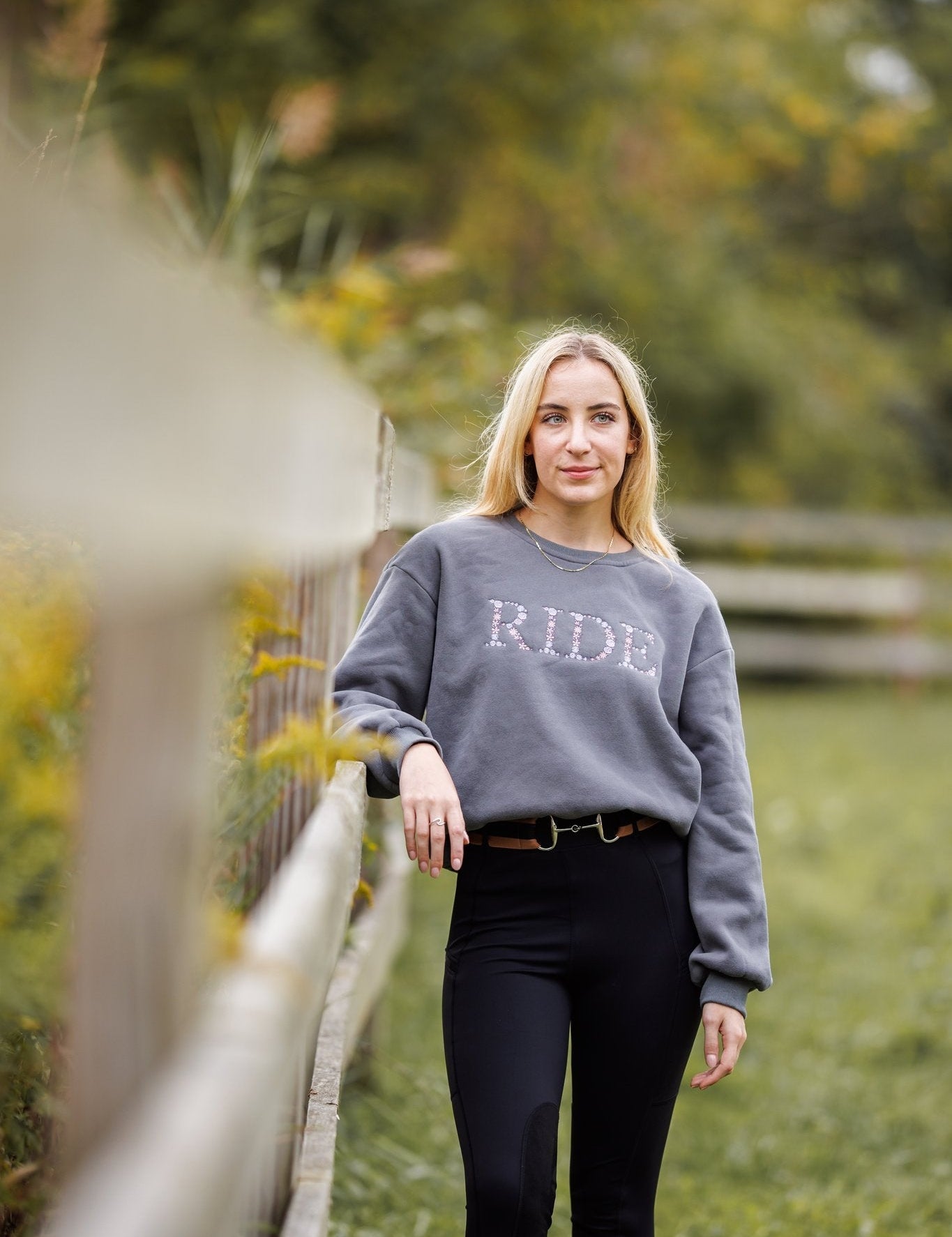 Ellany Grey "RIDE" Sweatshirt - Purple - Ellany - Equiluxe Tack
