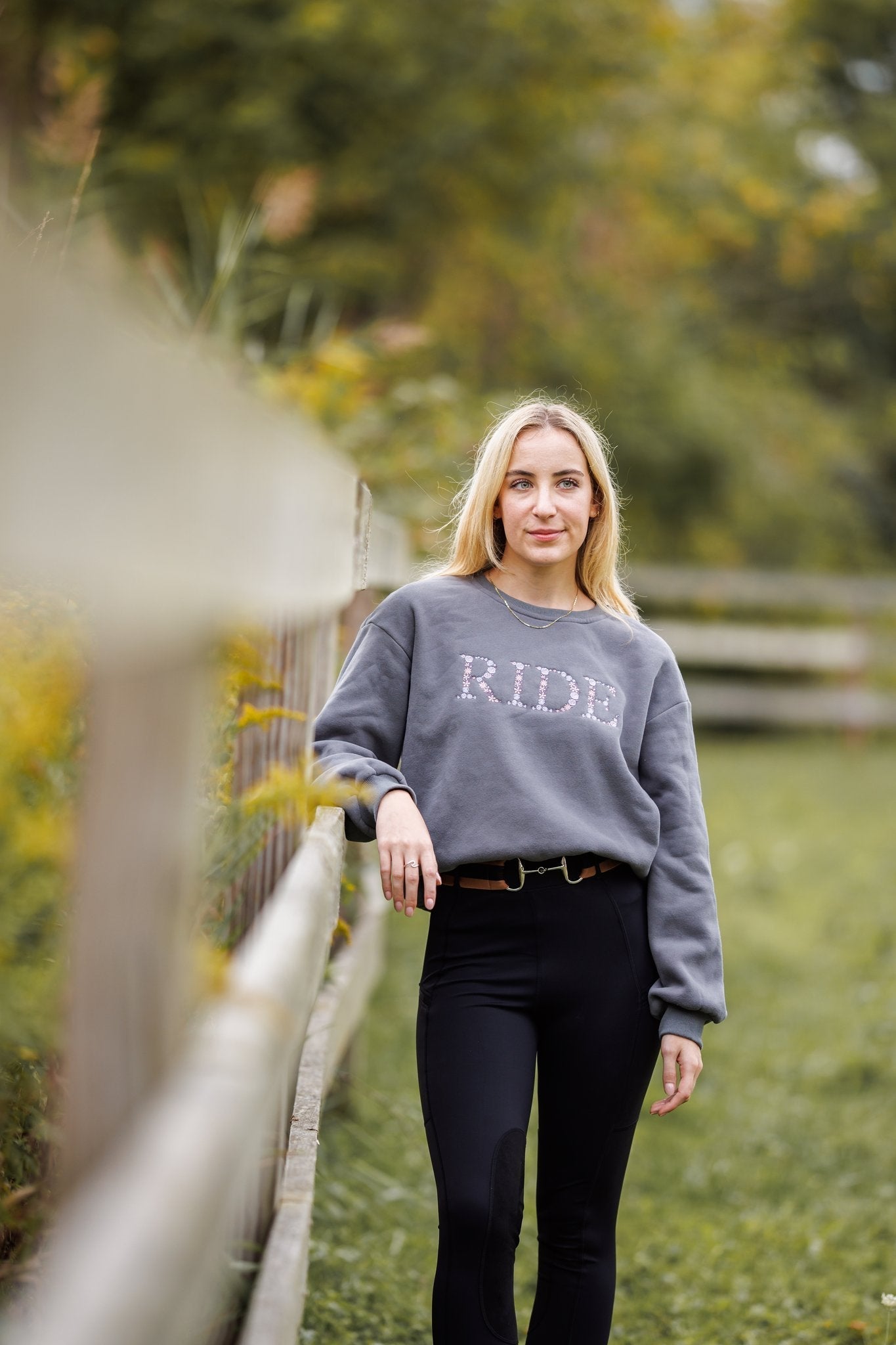 Ellany Grey "RIDE" Sweatshirt - Purple - Ellany - Equiluxe Tack