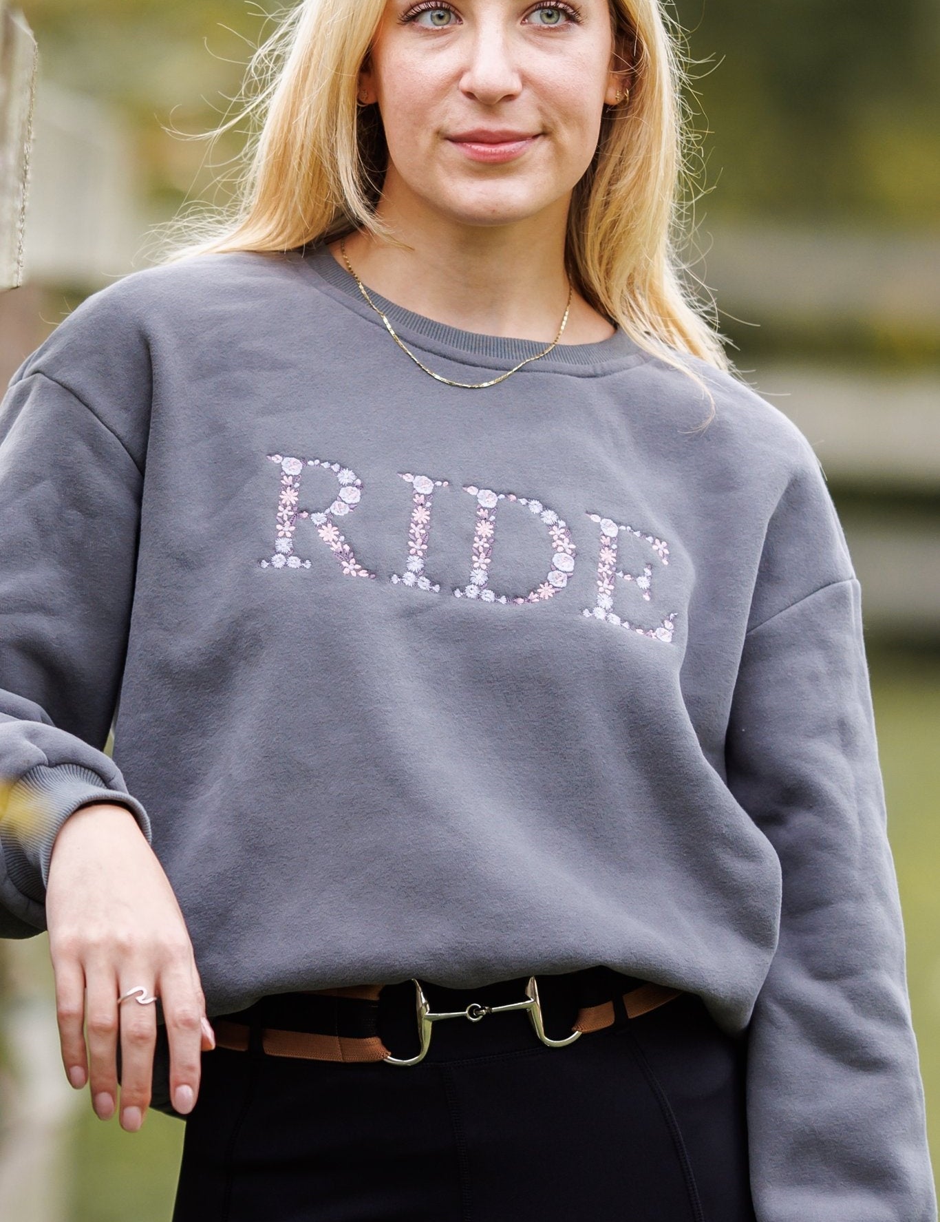Ellany Grey "RIDE" Sweatshirt - Purple - Ellany - Equiluxe Tack