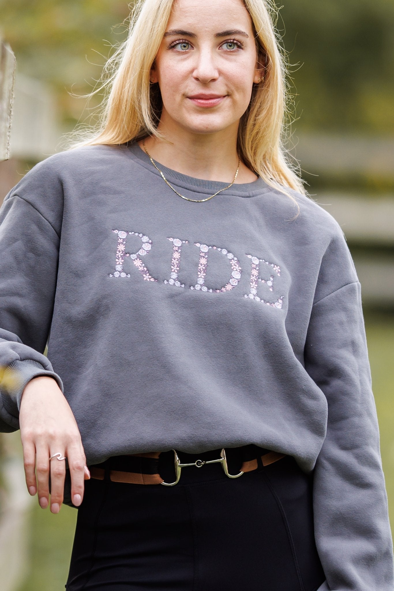 Ellany Grey "RIDE" Sweatshirt - Purple - Ellany - Equiluxe Tack