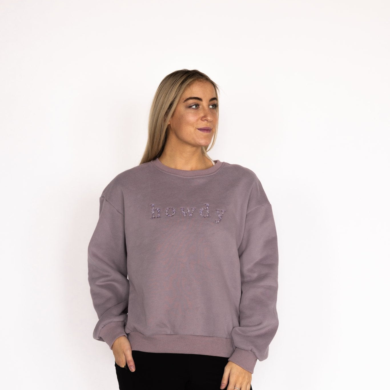 Ellany Howdy - Lavender Equestrian Sweatshirt - Ellany - Equiluxe Tack