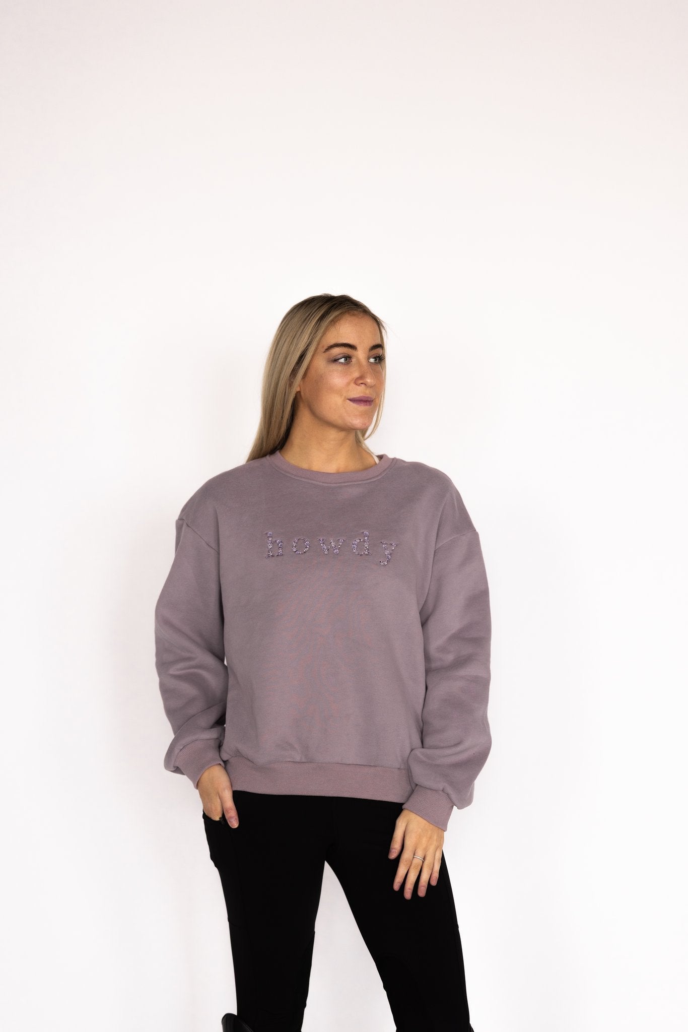 Ellany Howdy - Lavender Equestrian Sweatshirt - Ellany - Equiluxe Tack