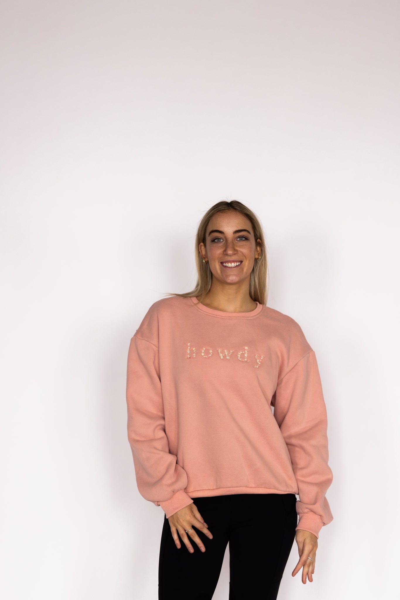 Ellany Howdy - Peach Equestrian Sweatshirt - Ellany - Equiluxe Tack