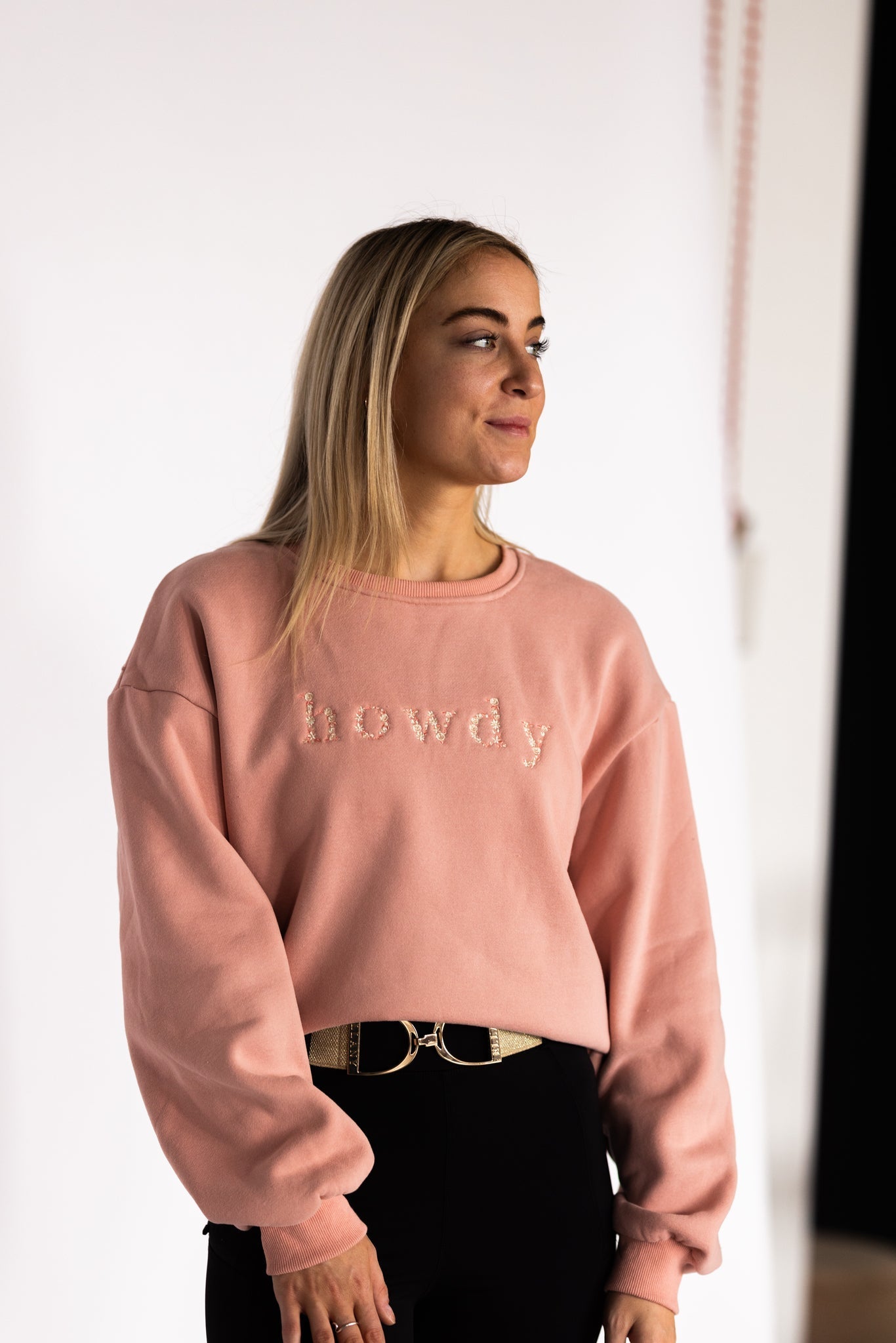 Ellany Howdy - Peach Equestrian Sweatshirt - Ellany - Equiluxe Tack