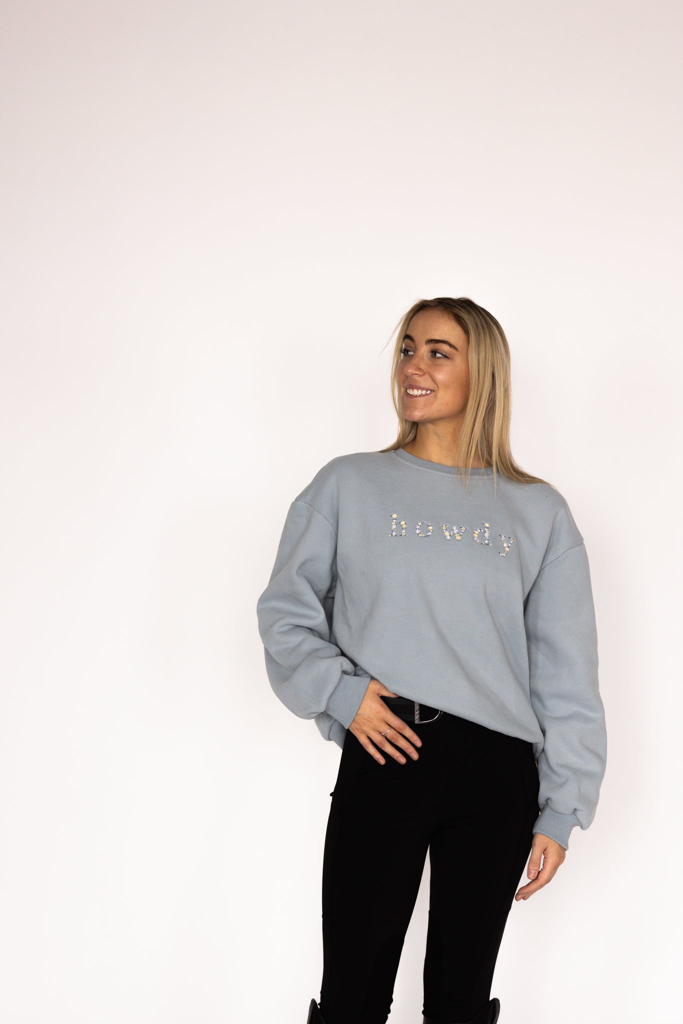 Ellany Howdy - Sky Blue Equestrian Sweatshirt - Ellany - Equiluxe Tack