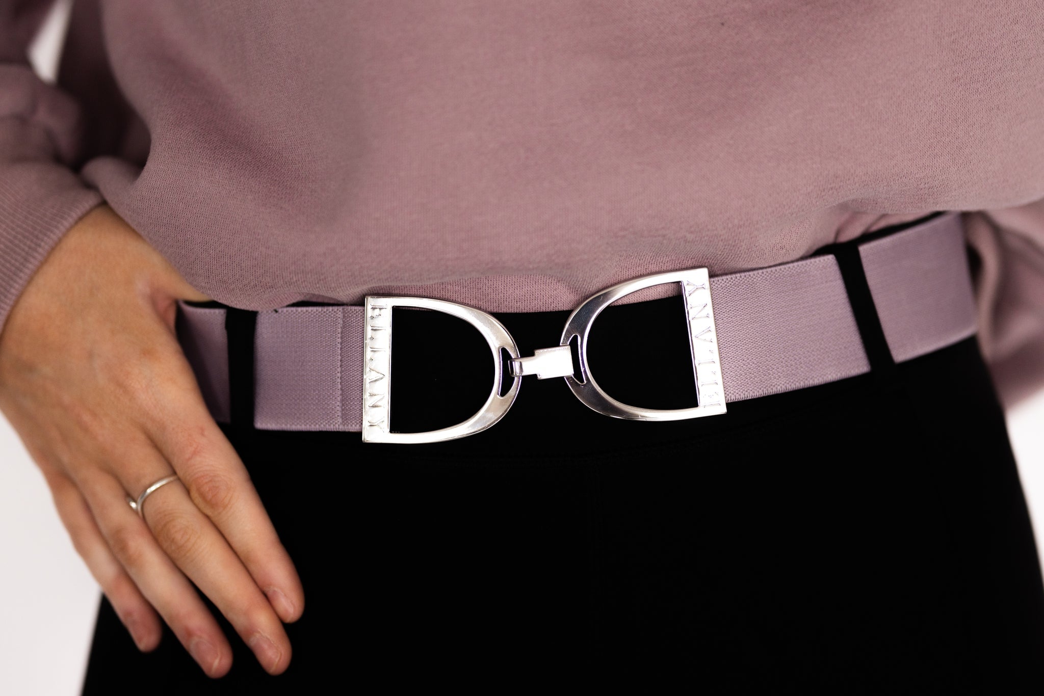 Ellany Lavender - 1.5" Silver Stirrup Elastic Belt - Ellany Equestrian - Equiluxe Tack