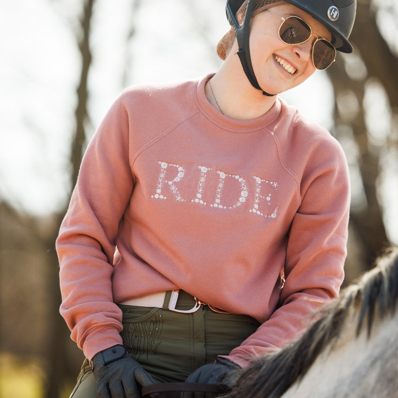 Ellany Lightweight Mauve RIDE Sweatshirt - Ellany - Equiluxe Tack