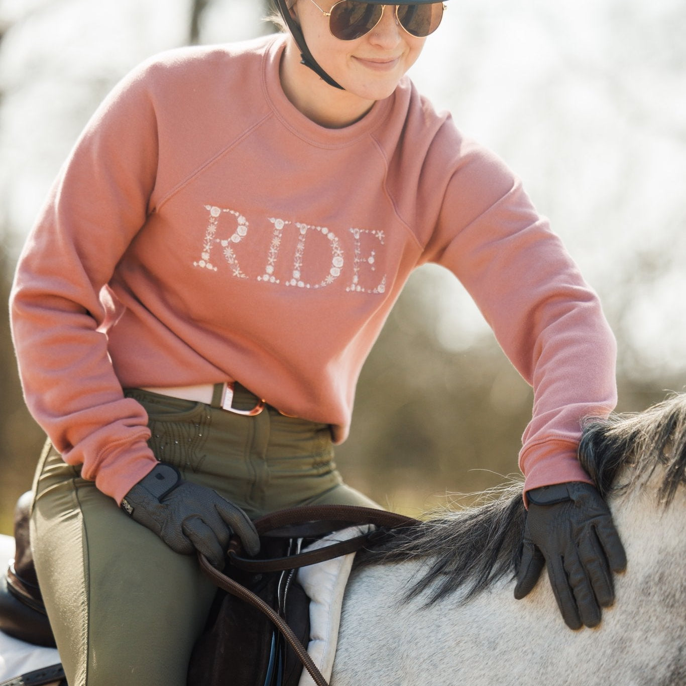 Ellany Lightweight Mauve RIDE Sweatshirt - Ellany - Equiluxe Tack