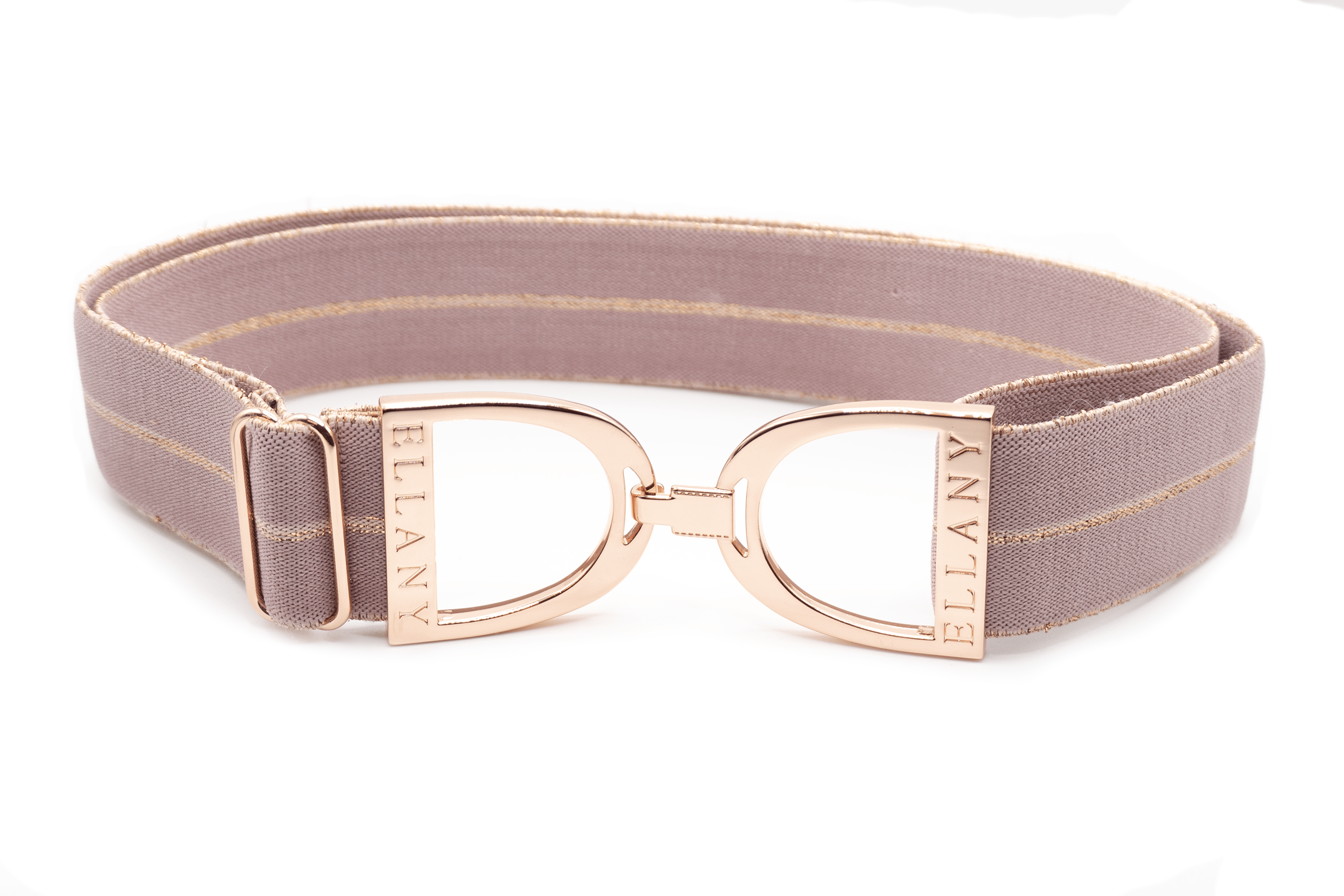 Ellany Lilac Kaylie - 1.5" Rose Gold Stirrup Elastic Belt - Huston x Ellany - Equiluxe Tack