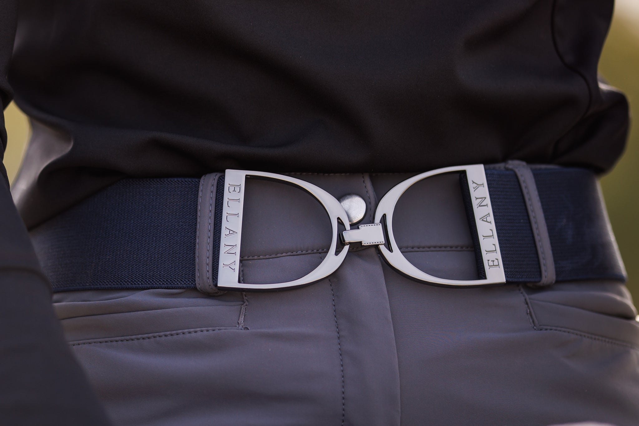 Ellany Navy - 2" Gunmetal Stirrup Elastic Belt - Ellany - Equiluxe Tack