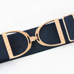 Ellany Navy - 2" Rose Gold Stirrup Elastic Belt - Ellany - Equiluxe Tack