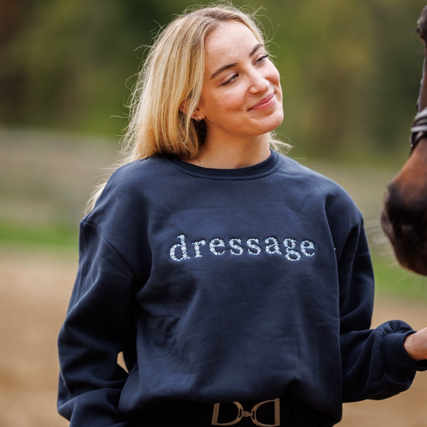 Ellany Navy "DRESSAGE" Sweatshirt - Blue Ombre - Ellany - Equiluxe Tack