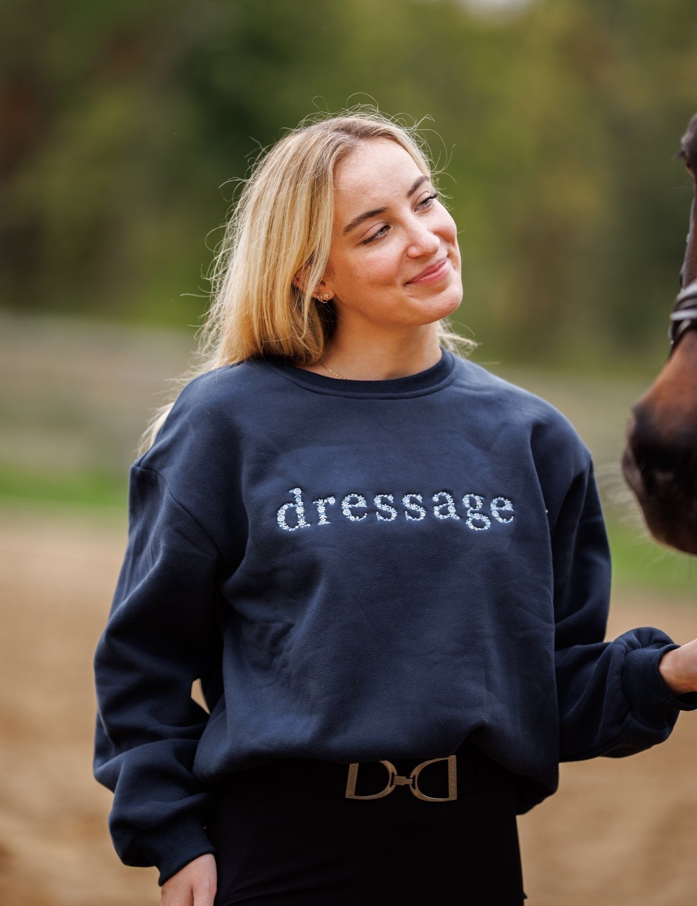 Ellany Navy "DRESSAGE" Sweatshirt - Blue Ombre - Ellany - Equiluxe Tack