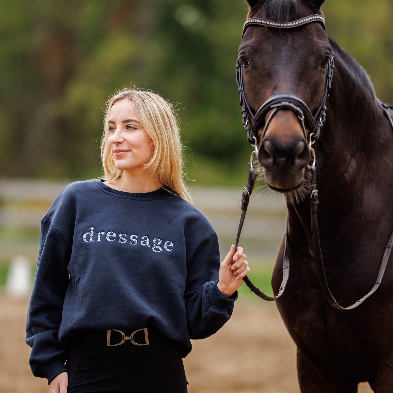 Ellany Navy "DRESSAGE" Sweatshirt - Blue Ombre - Ellany - Equiluxe Tack