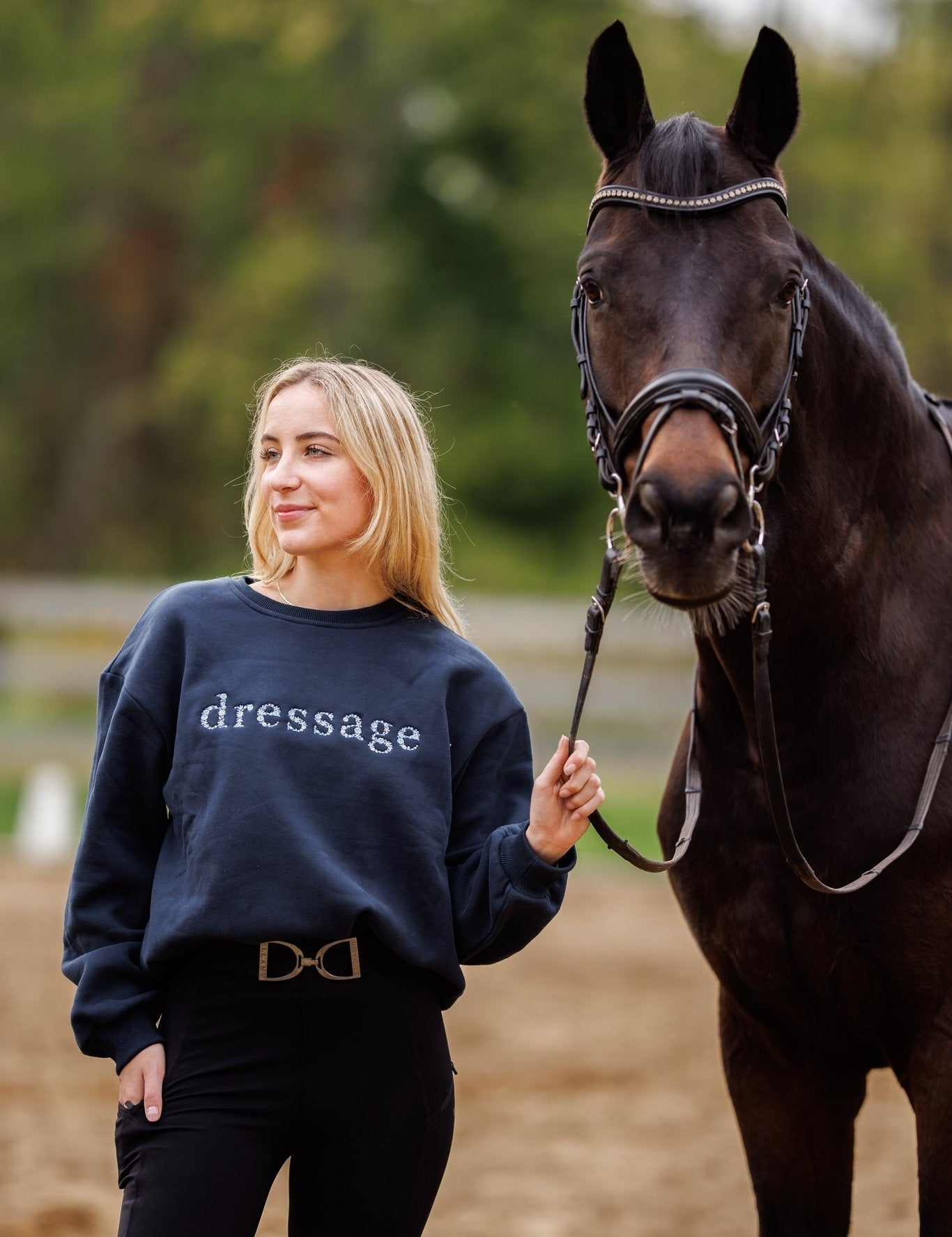 Ellany Navy "DRESSAGE" Sweatshirt - Blue Ombre - Ellany - Equiluxe Tack