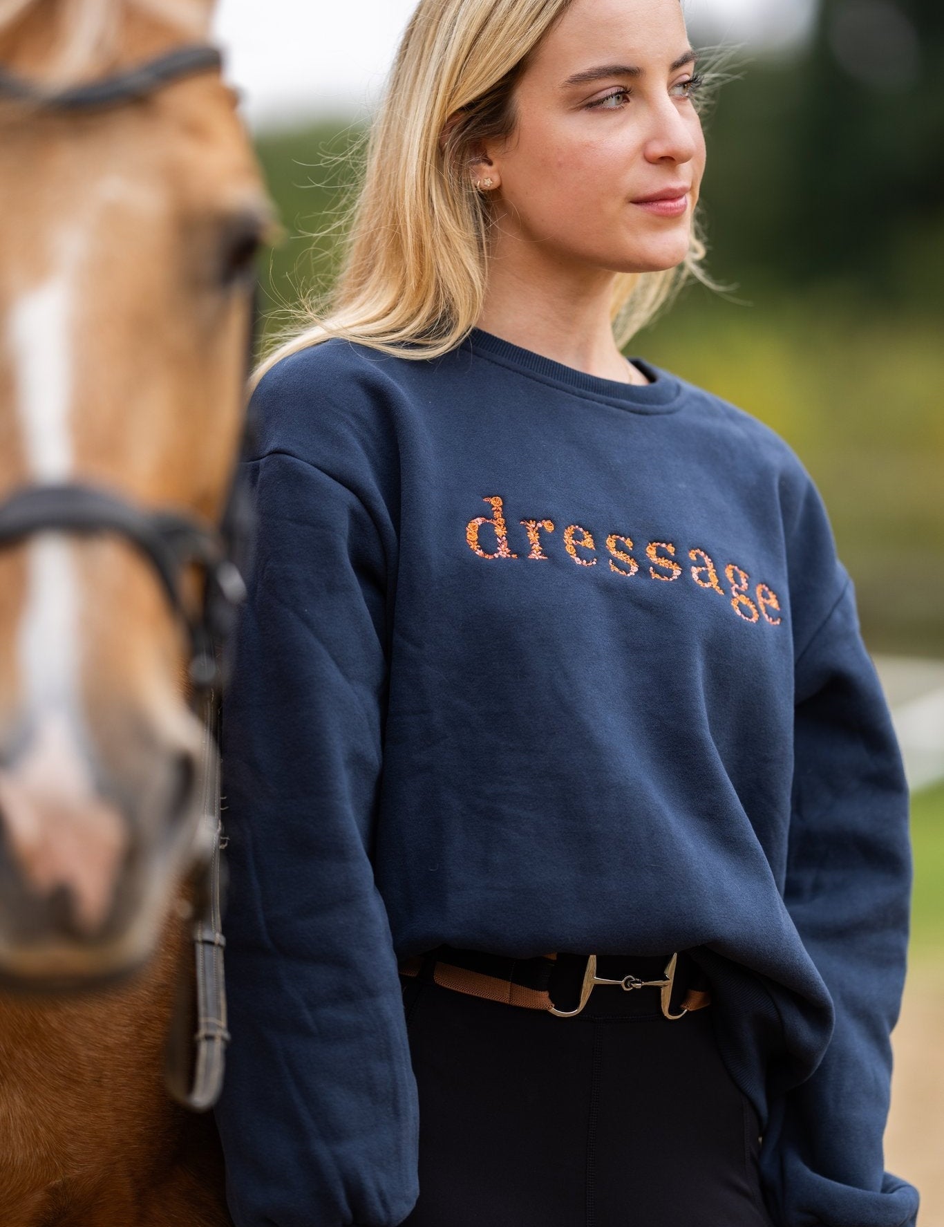 Ellany Navy "DRESSAGE" Sweatshirt - Rust - Ellany - Equiluxe Tack