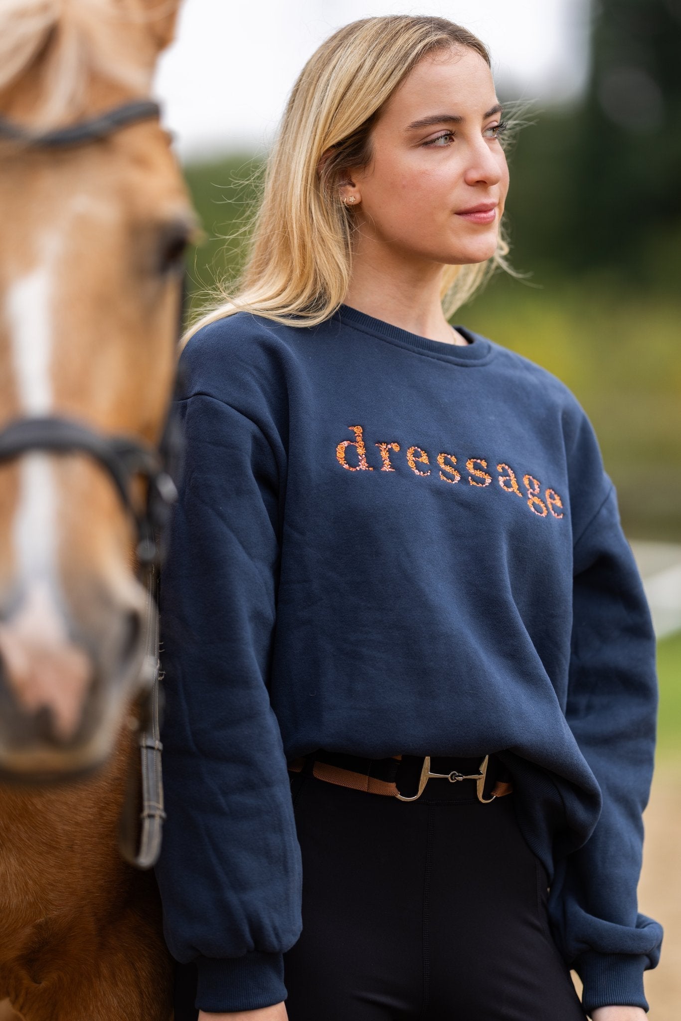 Ellany Navy "DRESSAGE" Sweatshirt - Rust - Ellany - Equiluxe Tack