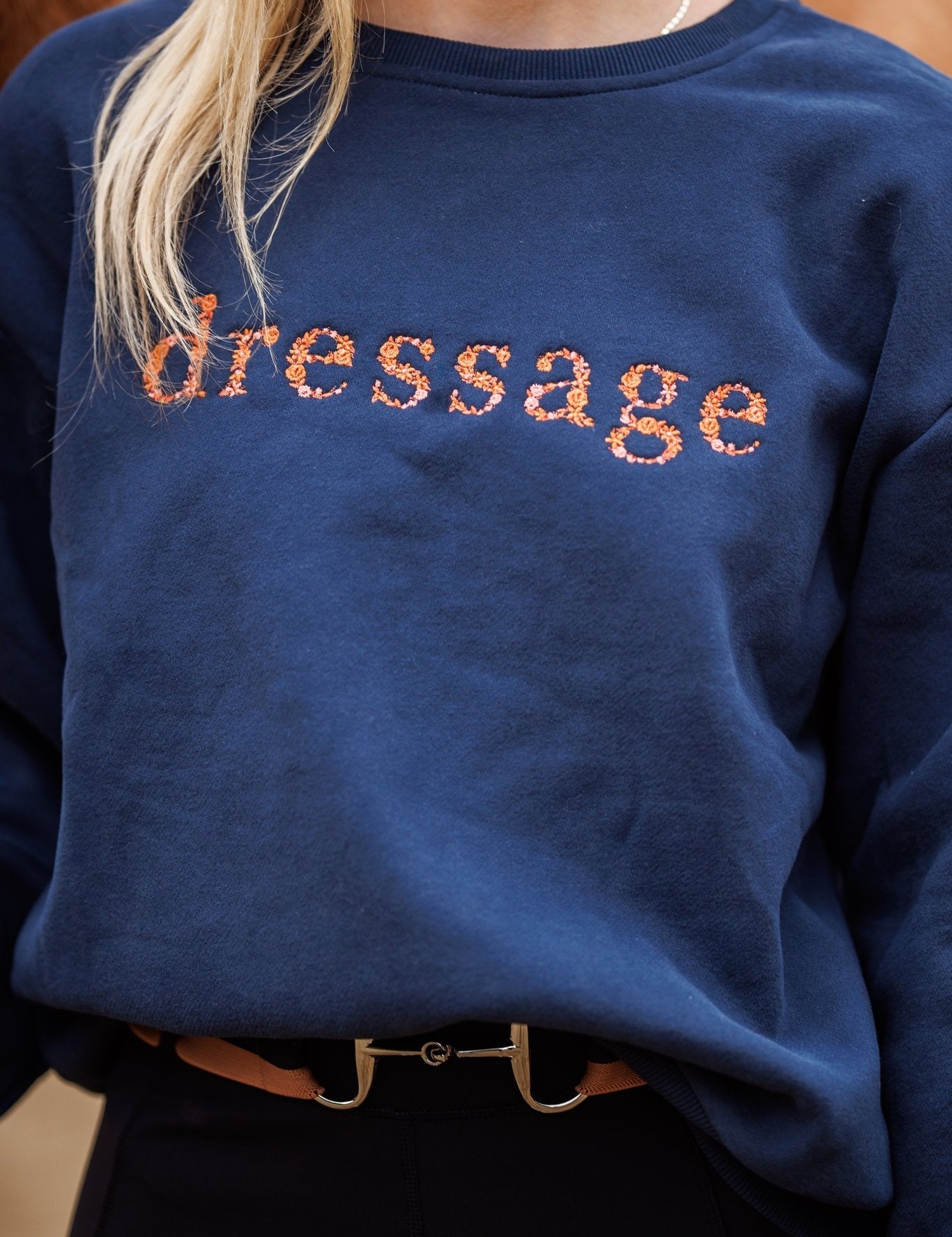 Ellany Navy "DRESSAGE" Sweatshirt - Rust - Ellany - Equiluxe Tack
