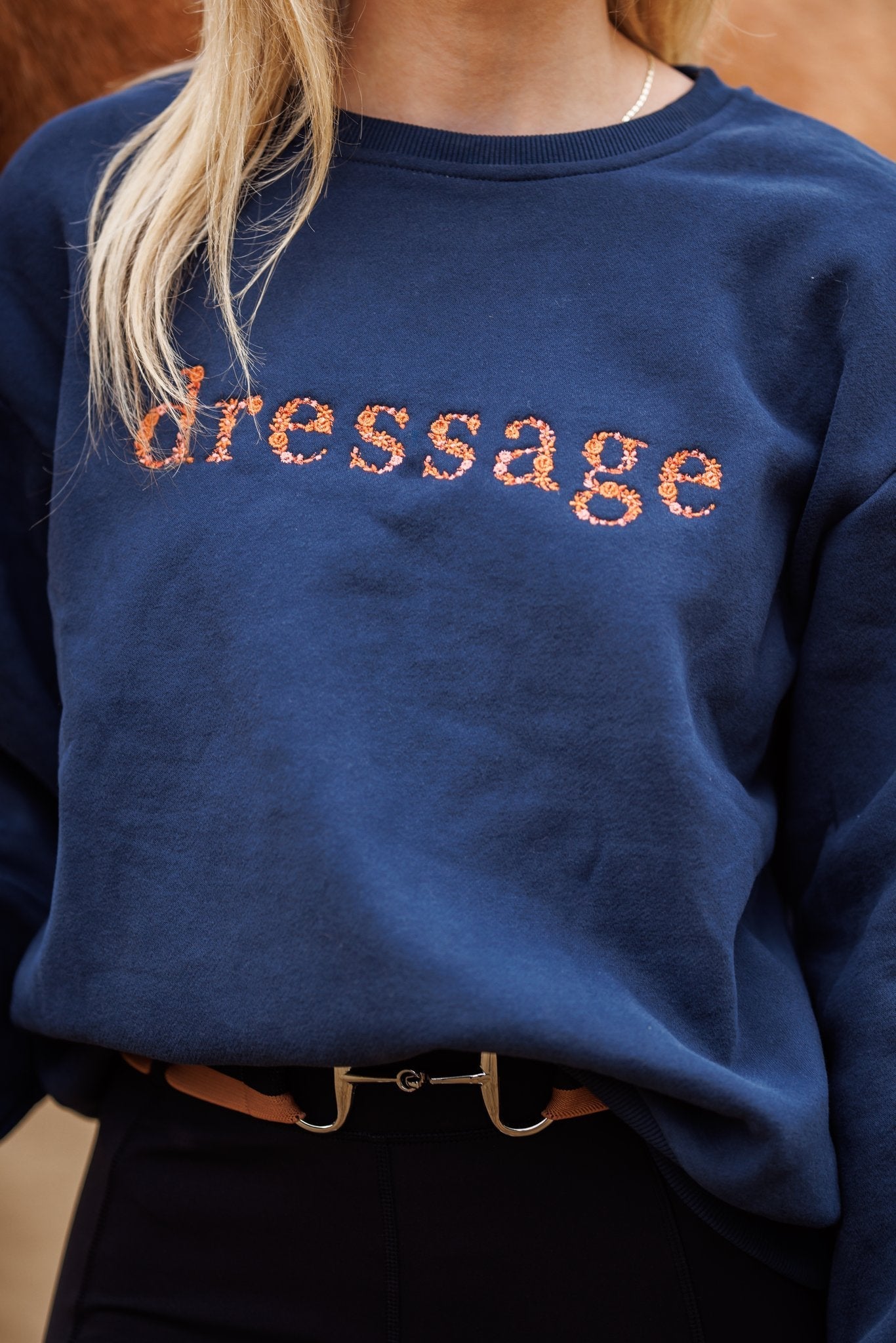 Ellany Navy "DRESSAGE" Sweatshirt - Rust - Ellany - Equiluxe Tack