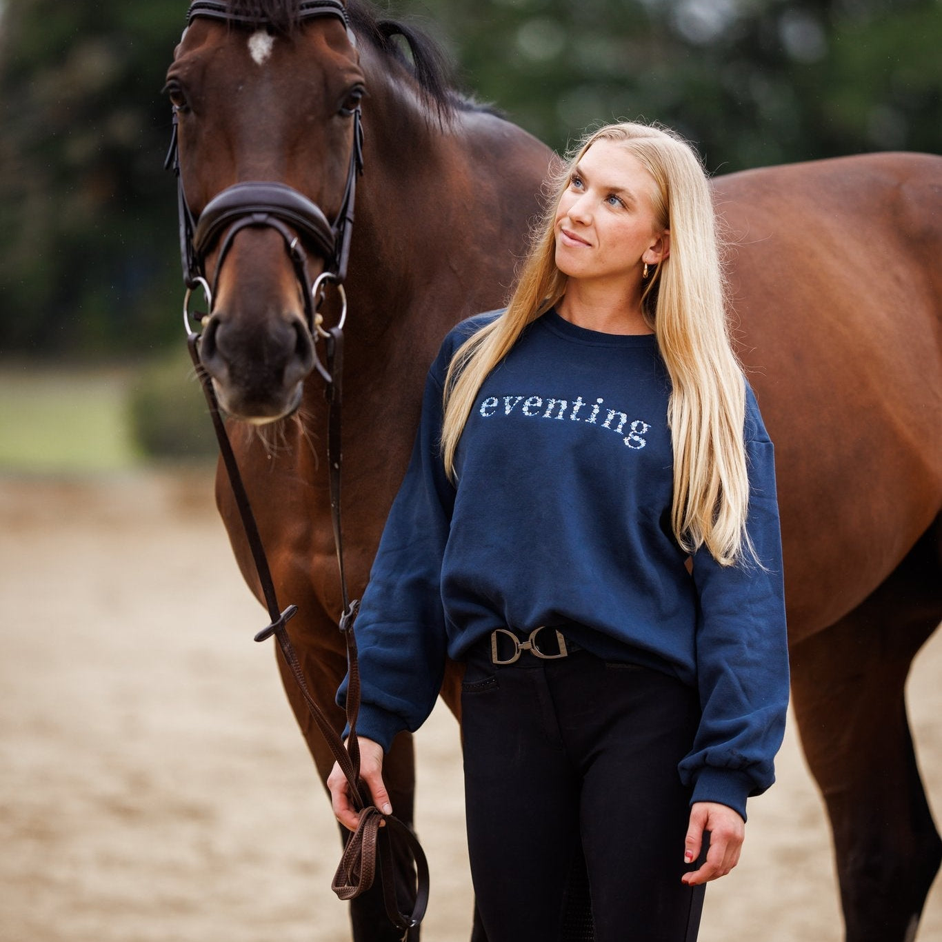 Ellany Navy "EVENTING" Sweatshirt - Blue Ombre - Ellany - Equiluxe Tack