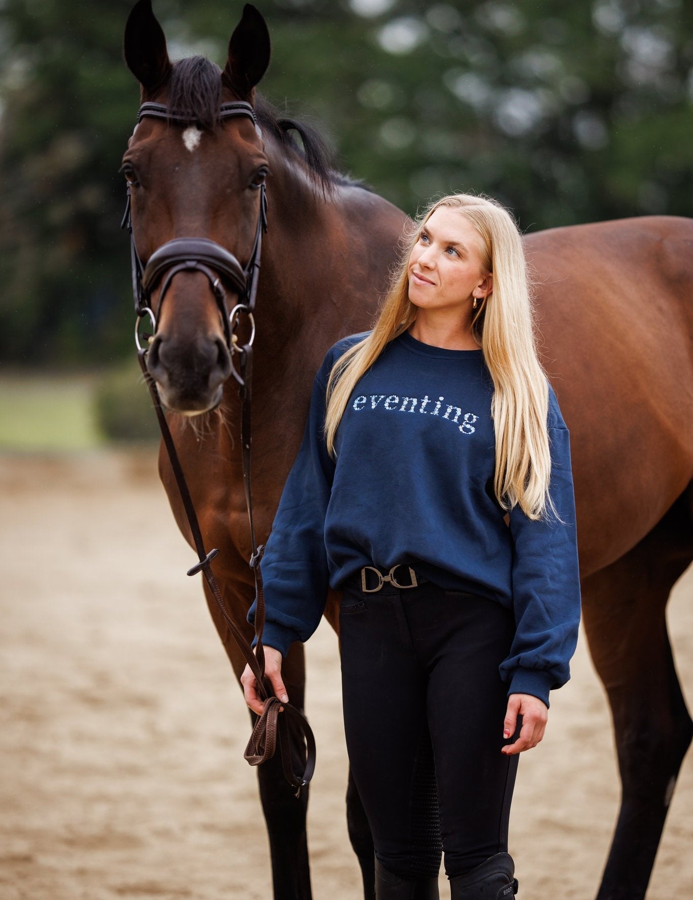 Ellany Navy "EVENTING" Sweatshirt - Blue Ombre - Ellany - Equiluxe Tack
