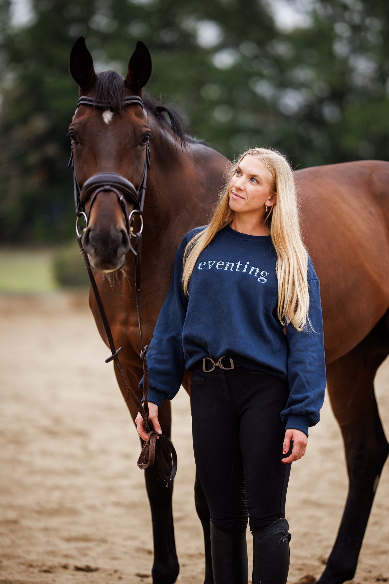 Ellany Navy "EVENTING" Sweatshirt - Blue Ombre - Ellany - Equiluxe Tack