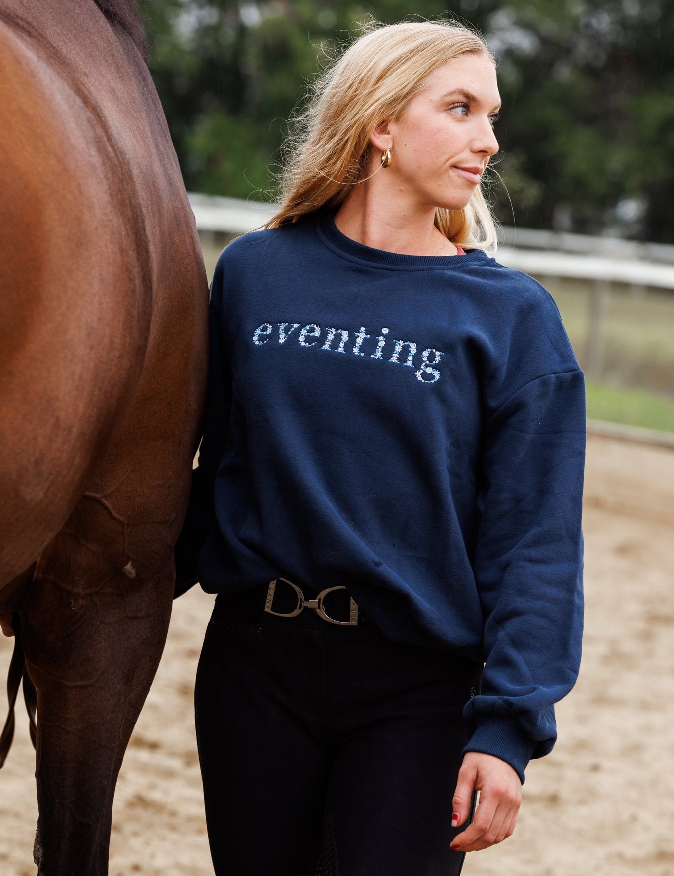 Ellany Navy "EVENTING" Sweatshirt - Blue Ombre - Ellany - Equiluxe Tack