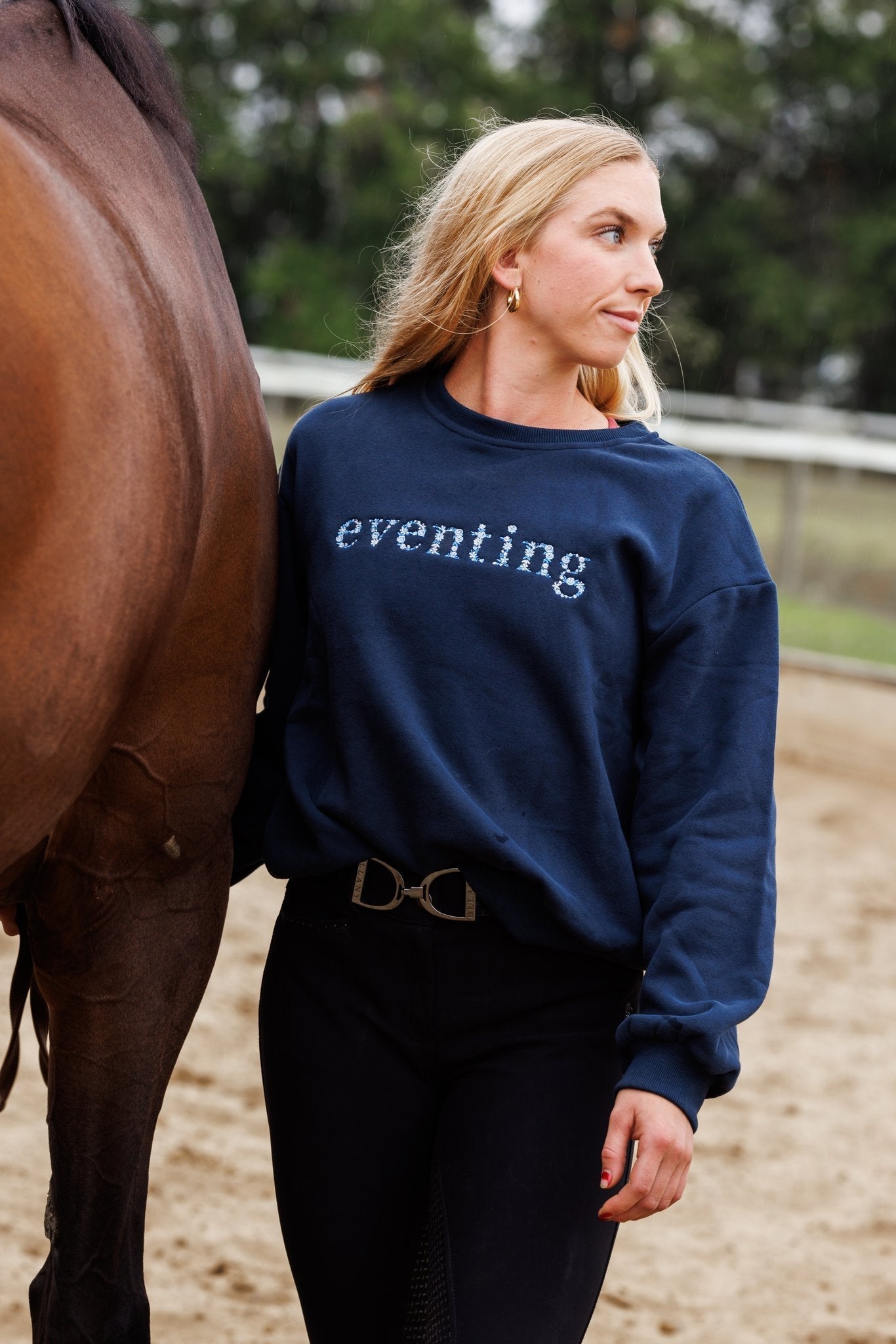 Ellany Navy "EVENTING" Sweatshirt - Blue Ombre - Ellany - Equiluxe Tack