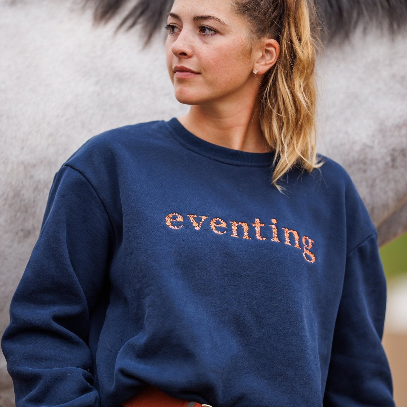 Ellany Navy "EVENTING" Sweatshirt - Rust - Ellany - Equiluxe Tack