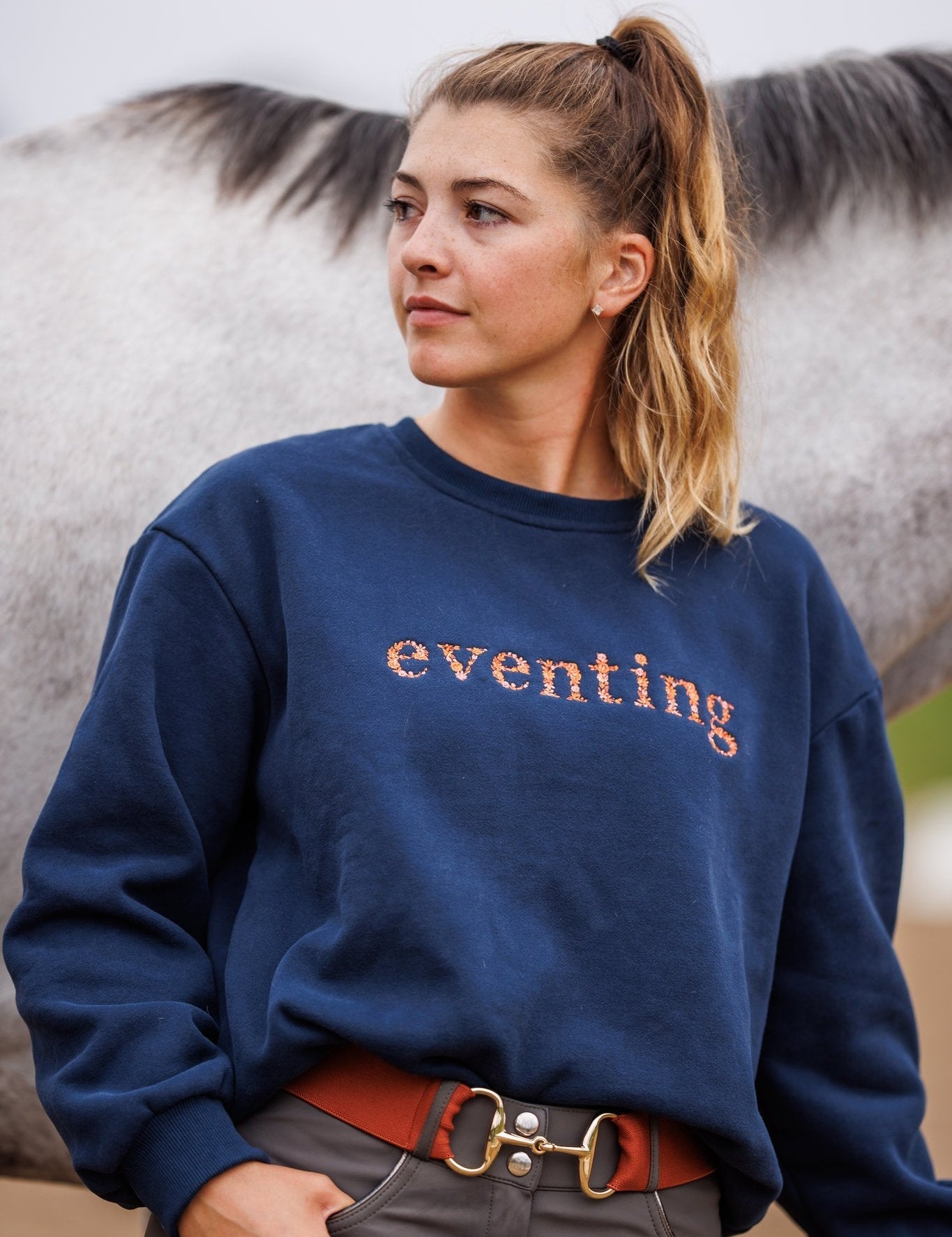 Ellany Navy "EVENTING" Sweatshirt - Rust - Ellany - Equiluxe Tack
