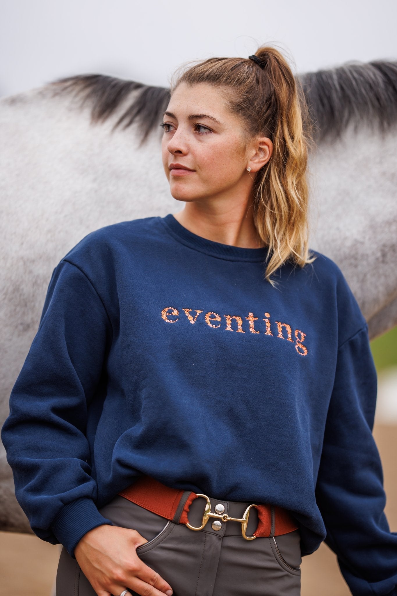 Ellany Navy "EVENTING" Sweatshirt - Rust - Ellany - Equiluxe Tack