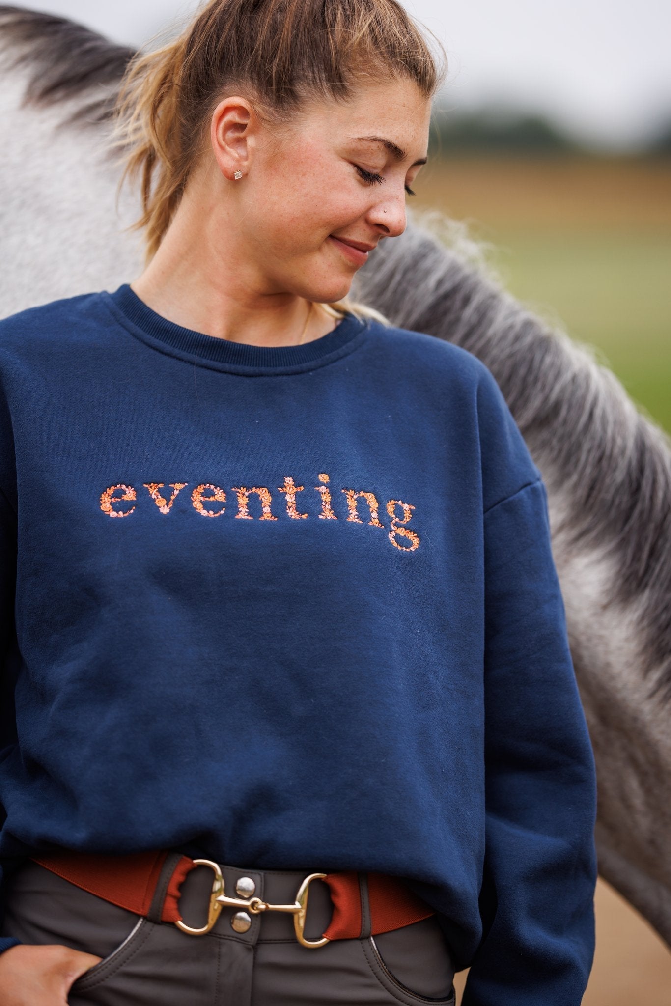 Ellany Navy "EVENTING" Sweatshirt - Rust - Ellany - Equiluxe Tack