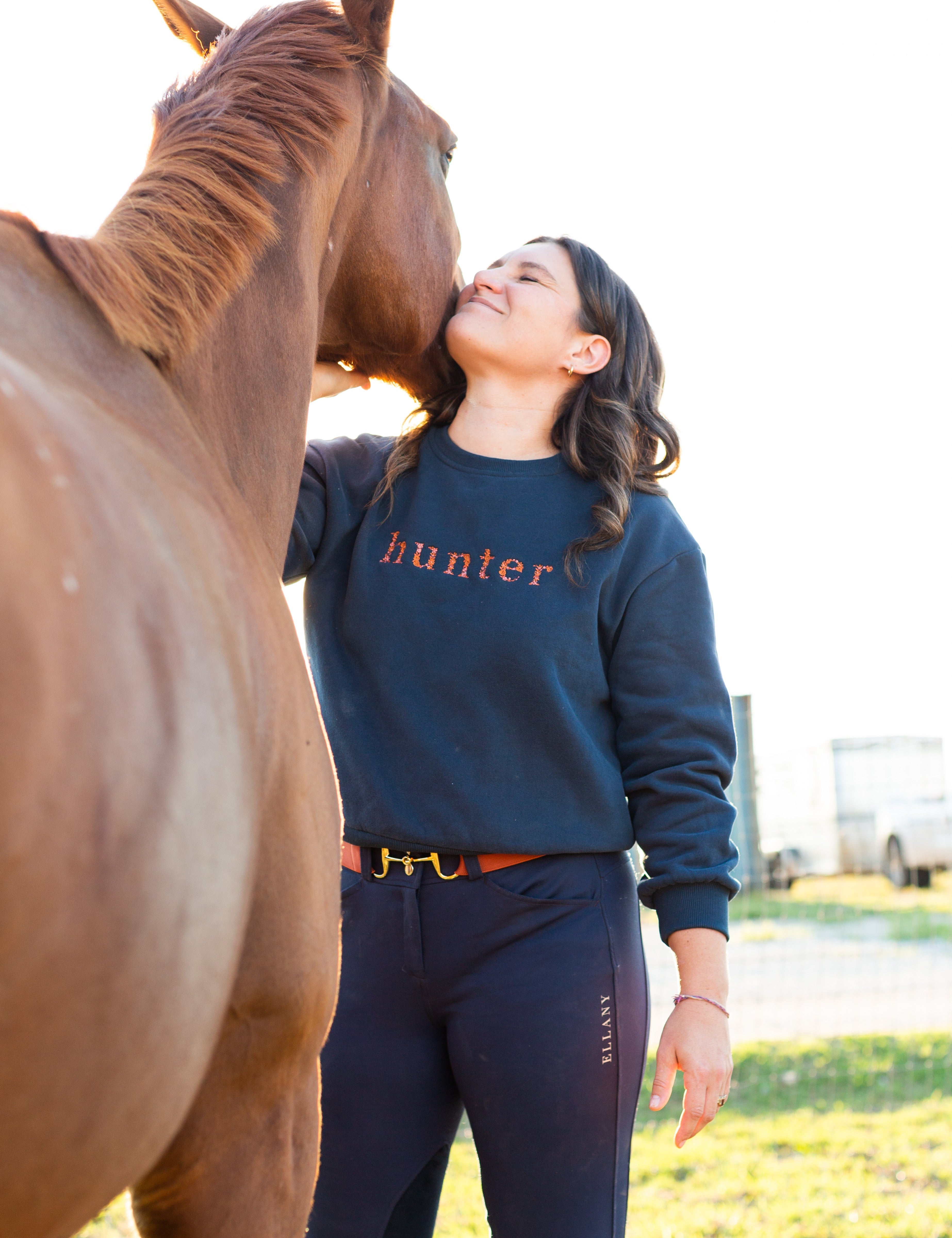 Ellany Navy "HUNTER" Sweatshirt - Rust - Ellany - Equiluxe Tack