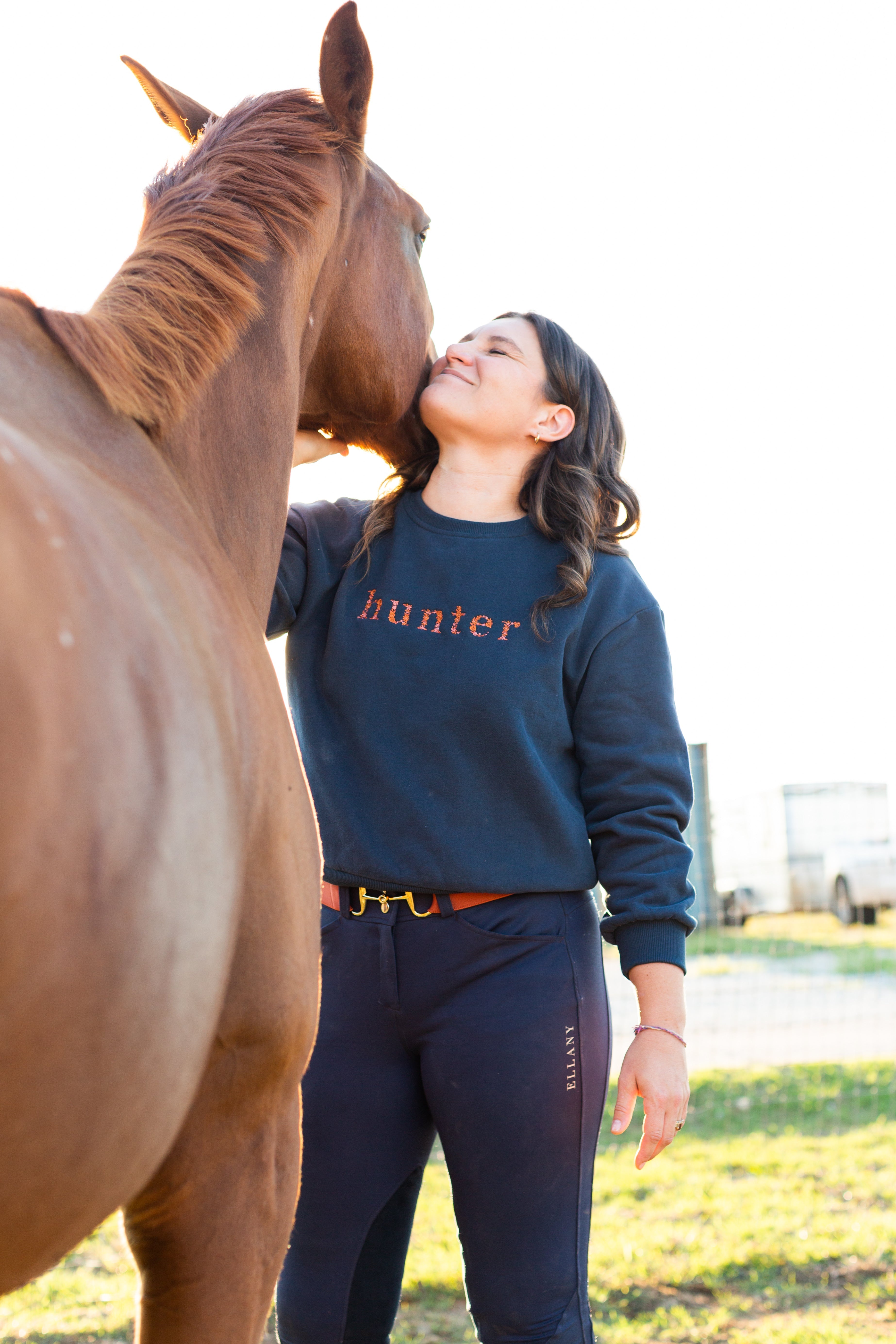 Ellany Navy "HUNTER" Sweatshirt - Rust - Ellany - Equiluxe Tack