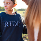 Ellany Navy "RIDE" Sweatshirt - Blue Ombre - Ellany - Equiluxe Tack