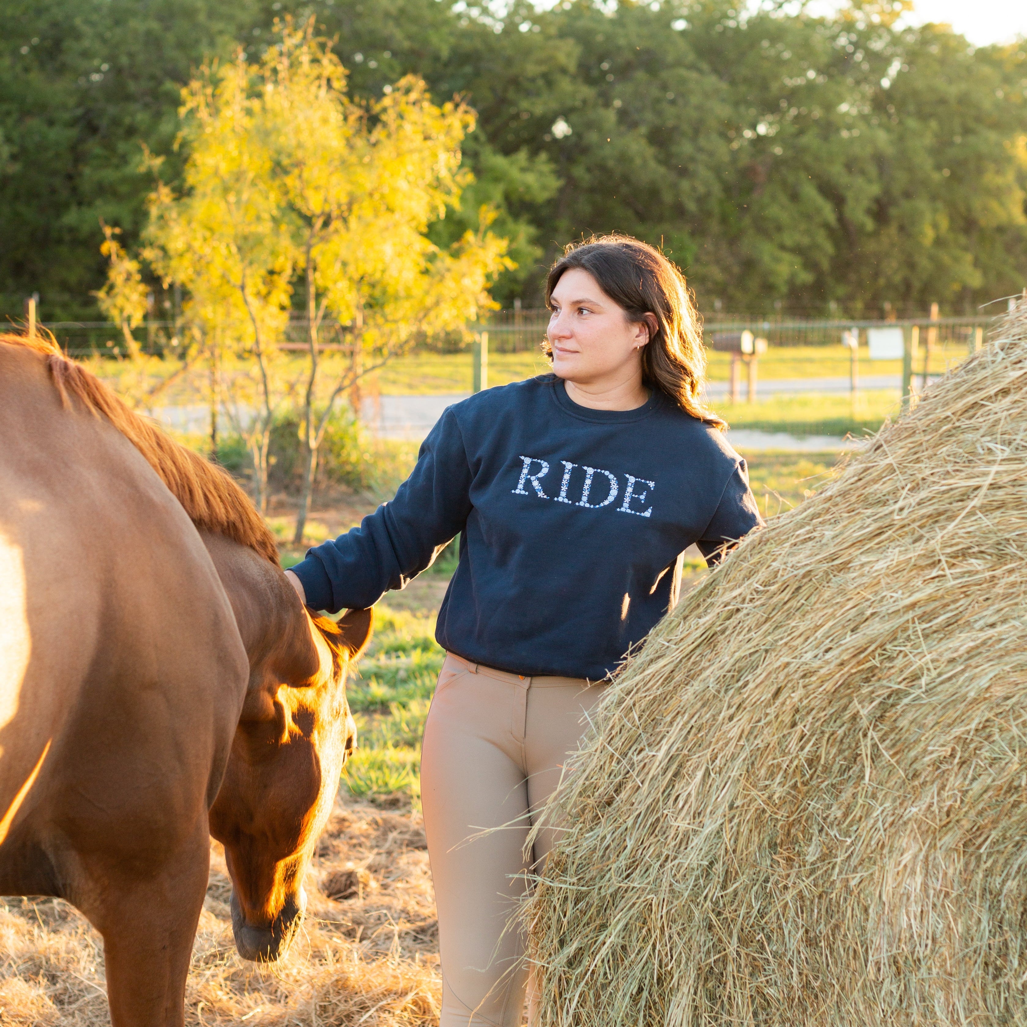 Ellany Navy "RIDE" Sweatshirt - Blue Ombre - Ellany - Equiluxe Tack