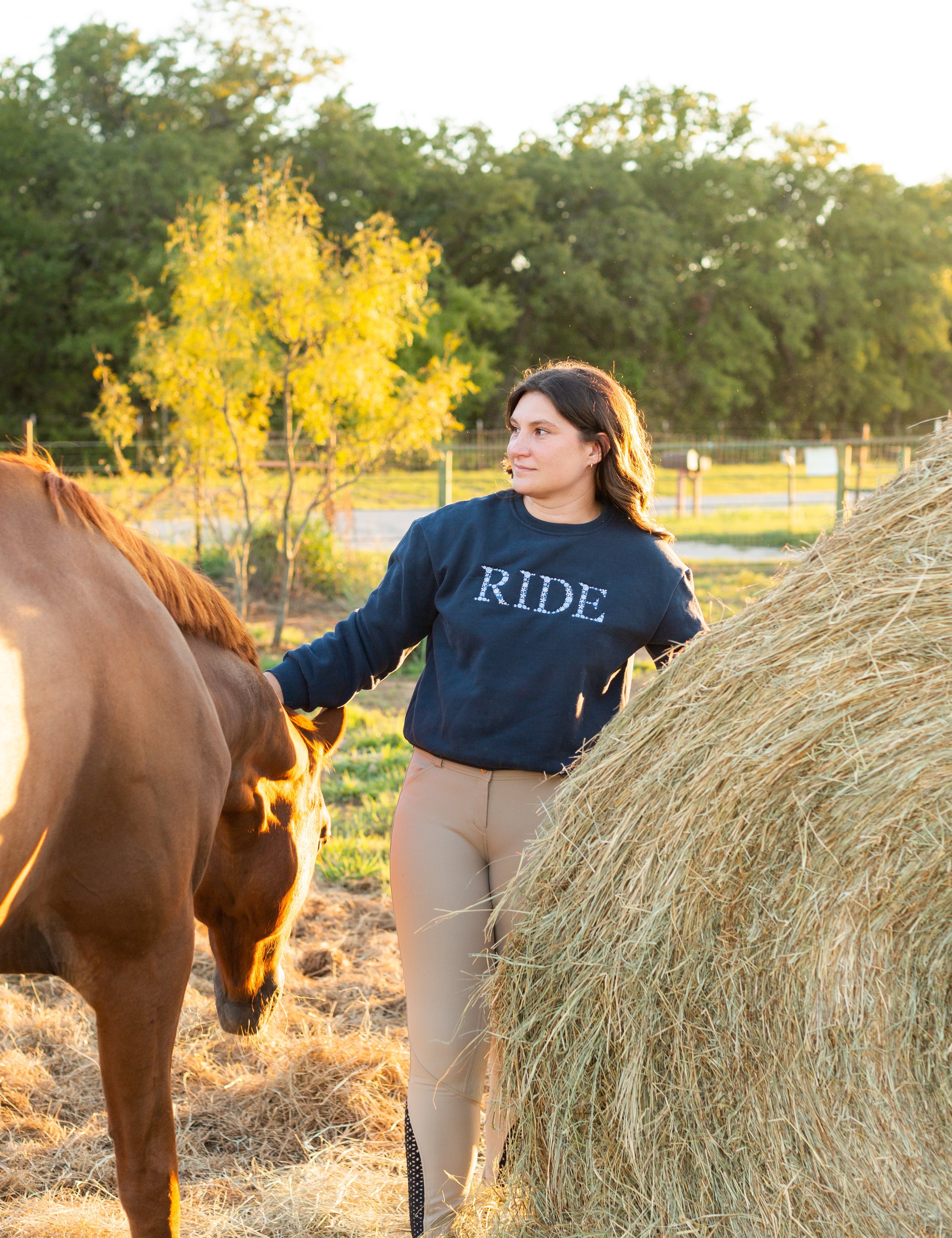 Ellany Navy "RIDE" Sweatshirt - Blue Ombre - Ellany - Equiluxe Tack