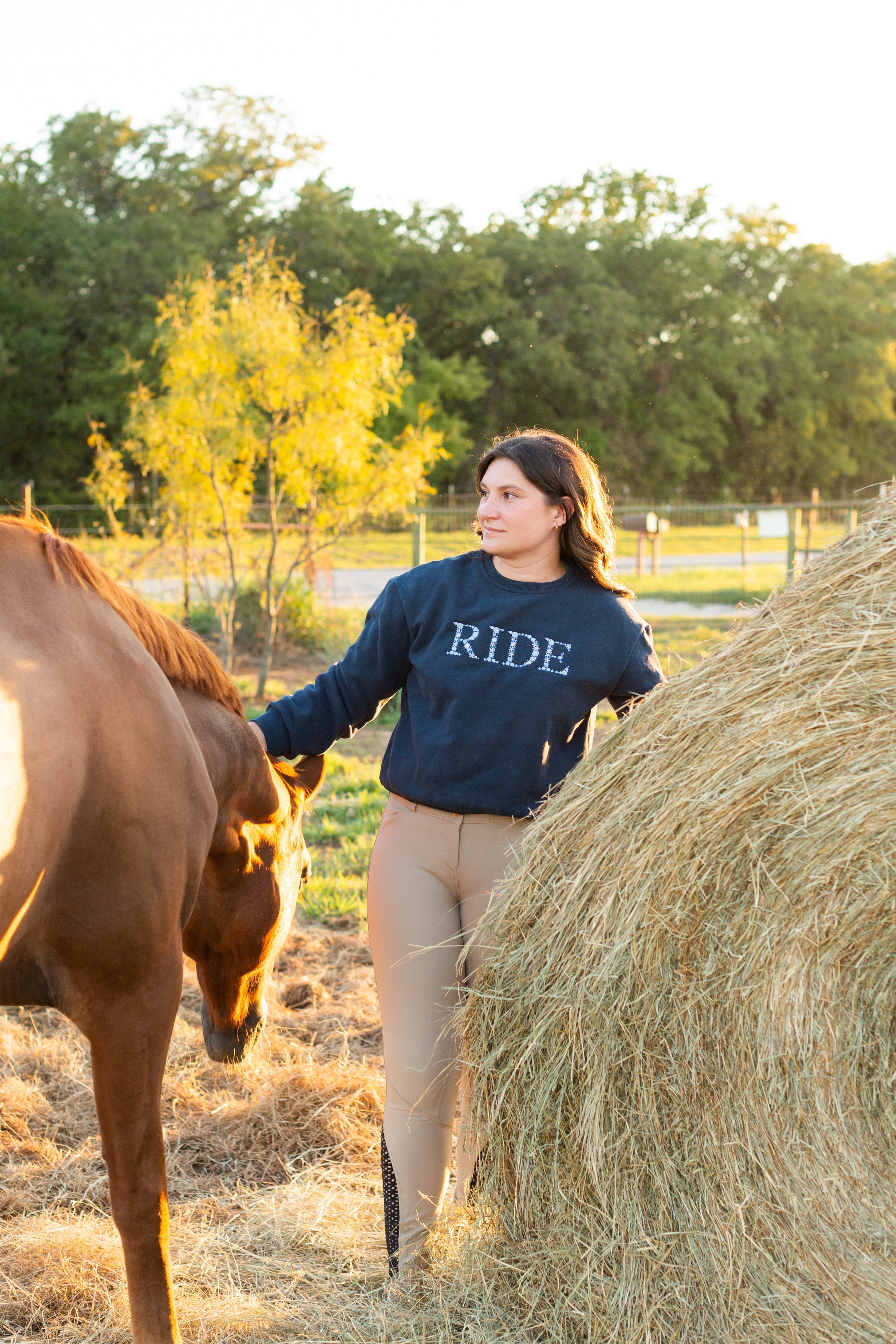 Ellany Navy "RIDE" Sweatshirt - Blue Ombre - Ellany - Equiluxe Tack