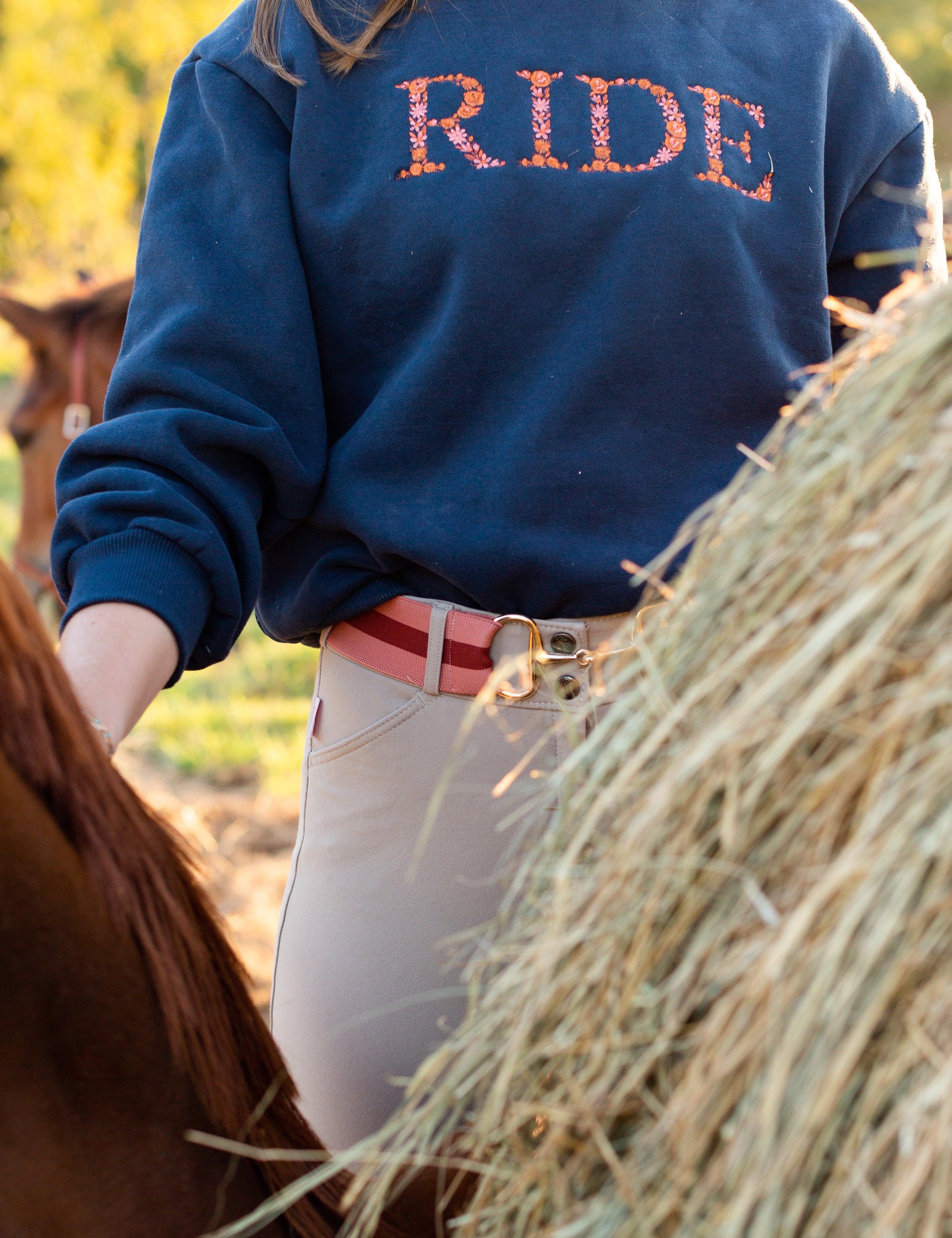 Ellany Navy "RIDE" Sweatshirt - Rust - Ellany - Equiluxe Tack