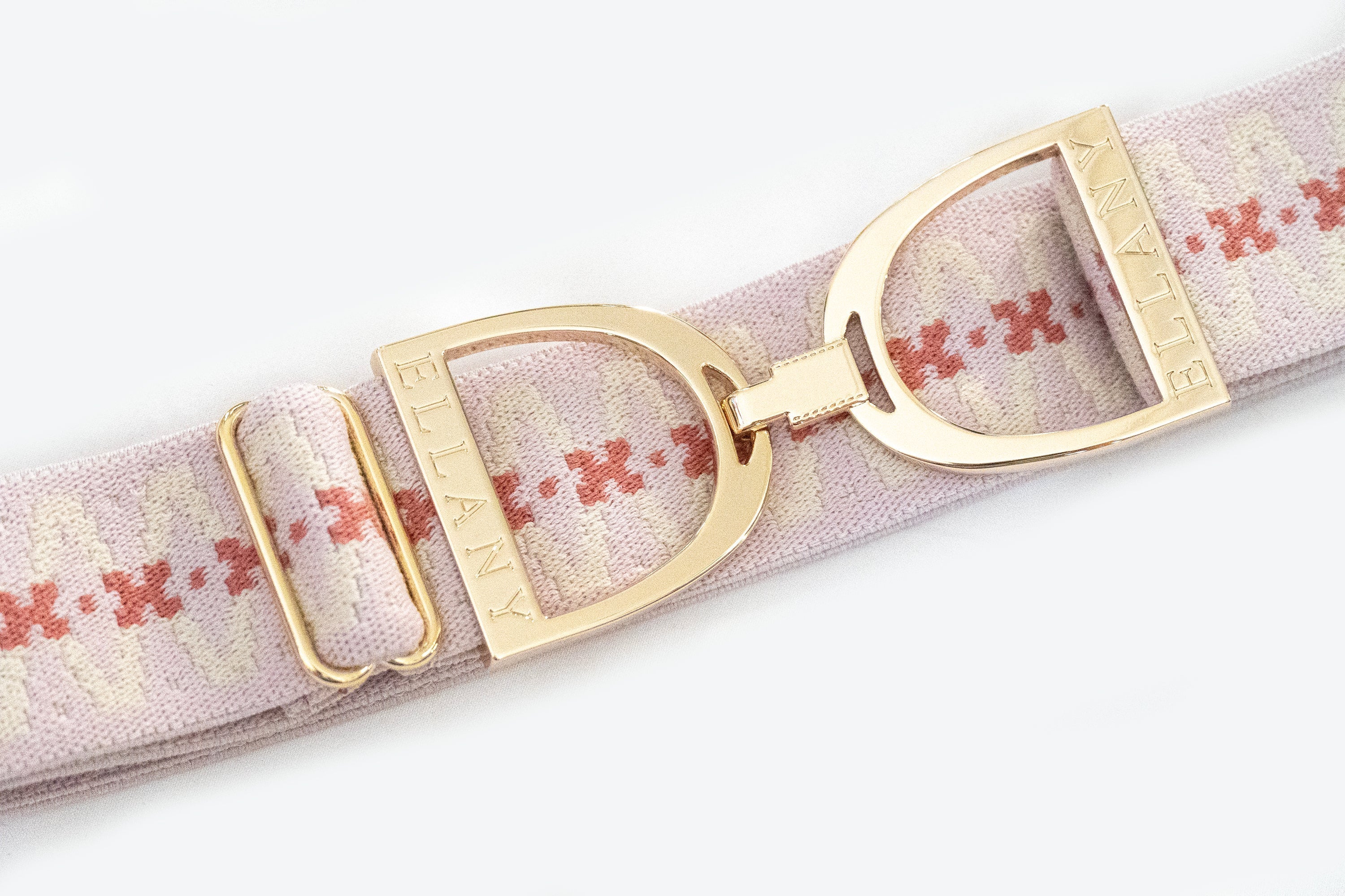 Ellany Pink Almaretto - 1.5" Gold Stirrup Elastic Belt - Ellany Equestrian - Equiluxe Tack