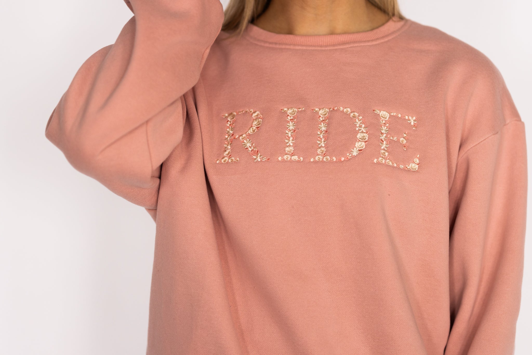 Ellany Ride - Peach Equestrian Sweatshirt - Ellany - Equiluxe Tack