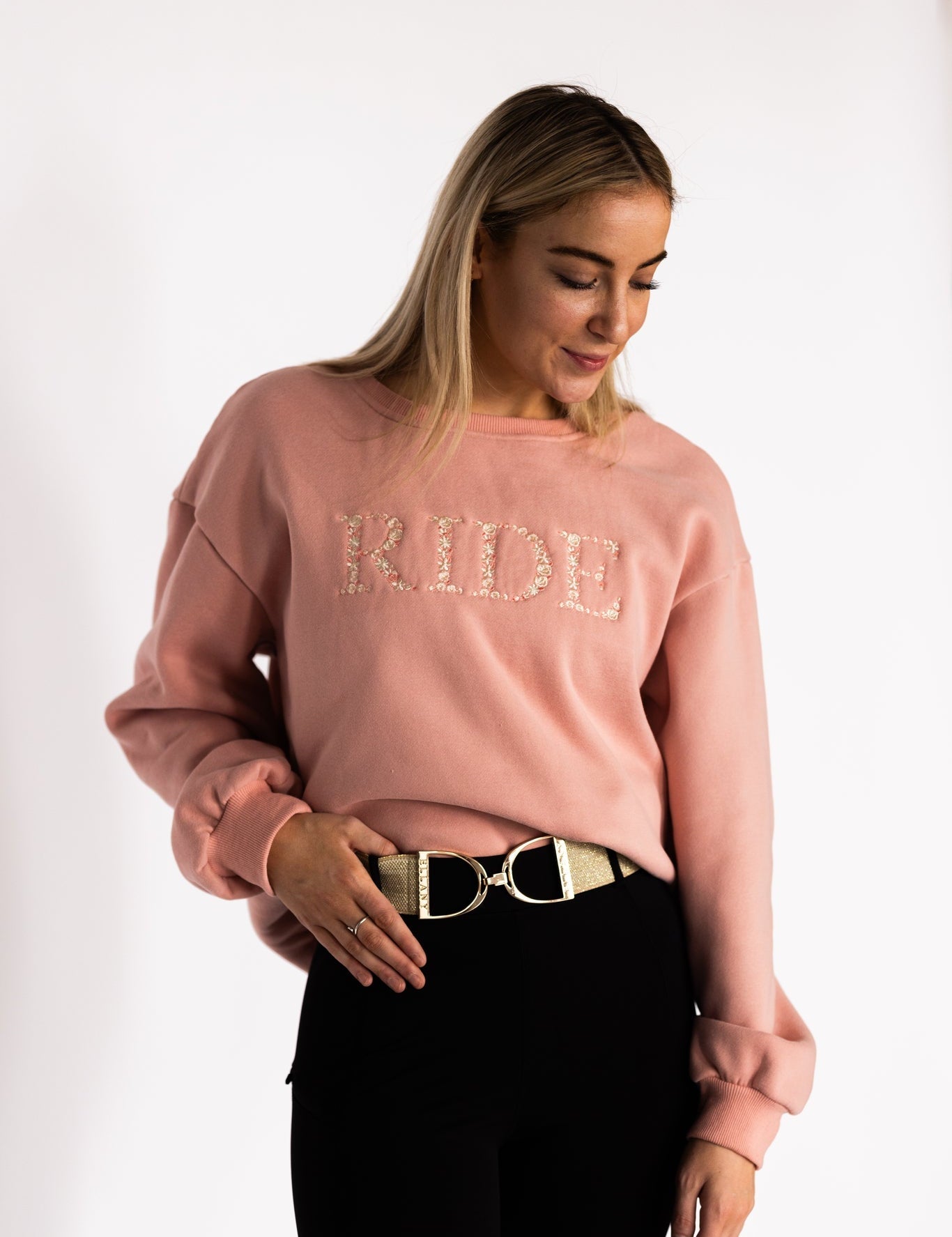 Ellany Ride - Peach Equestrian Sweatshirt - Ellany - Equiluxe Tack
