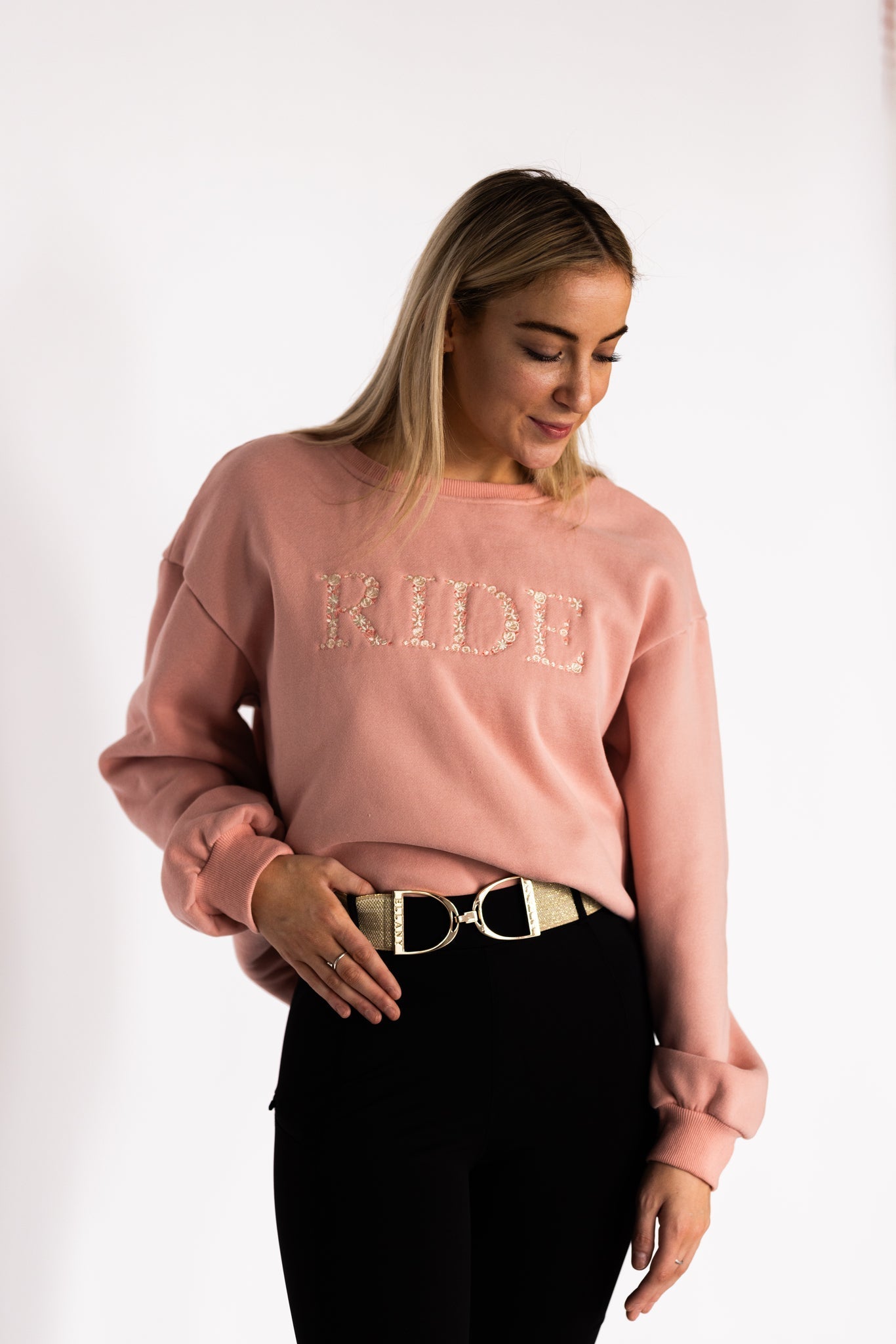 Ellany Ride - Peach Equestrian Sweatshirt - Ellany - Equiluxe Tack