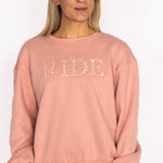 Ellany Ride - Peach Equestrian Sweatshirt - Ellany - Equiluxe Tack