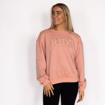 Ellany Ride - Peach Equestrian Sweatshirt - Ellany - Equiluxe Tack