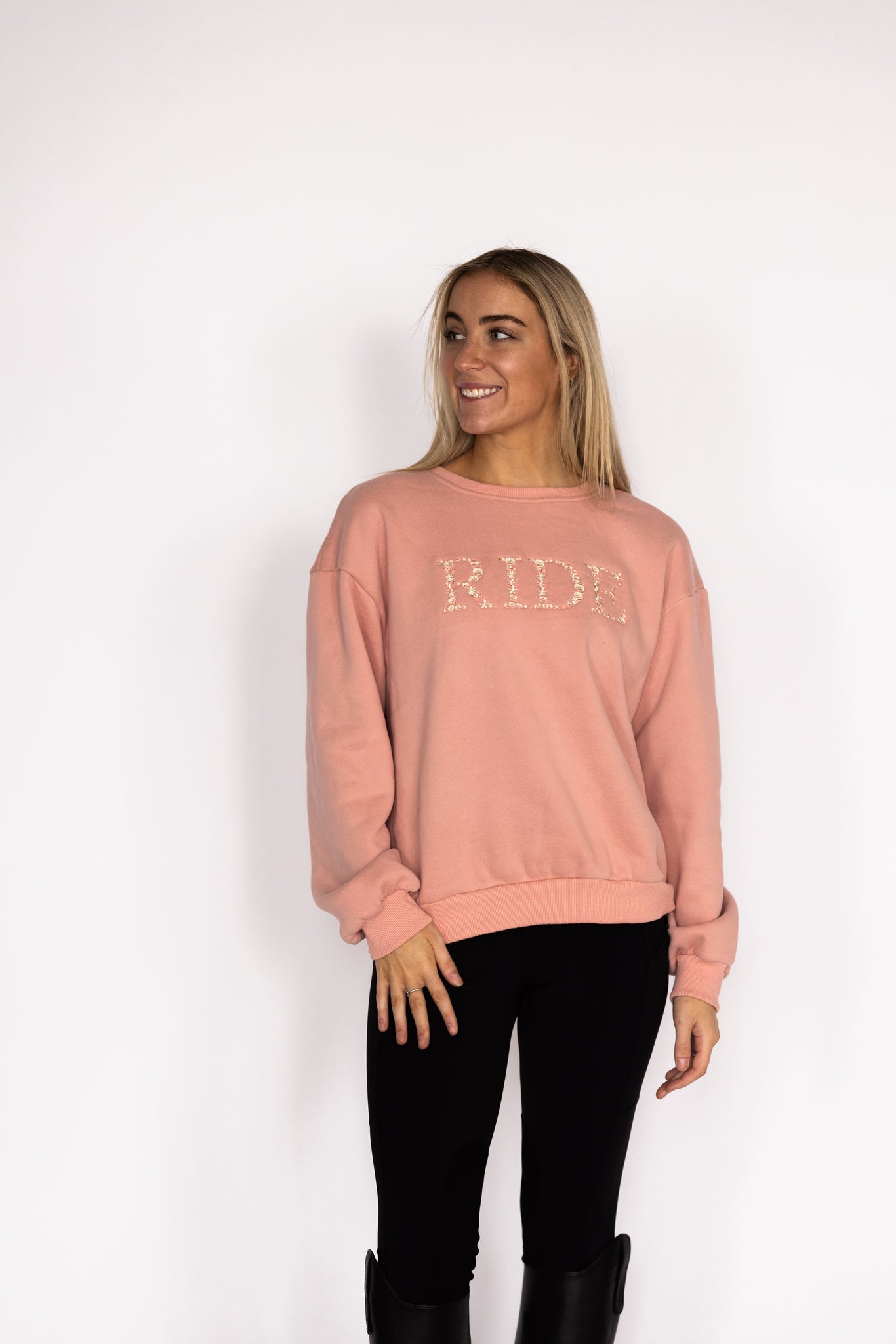 Ellany Ride - Peach Equestrian Sweatshirt - Ellany - Equiluxe Tack